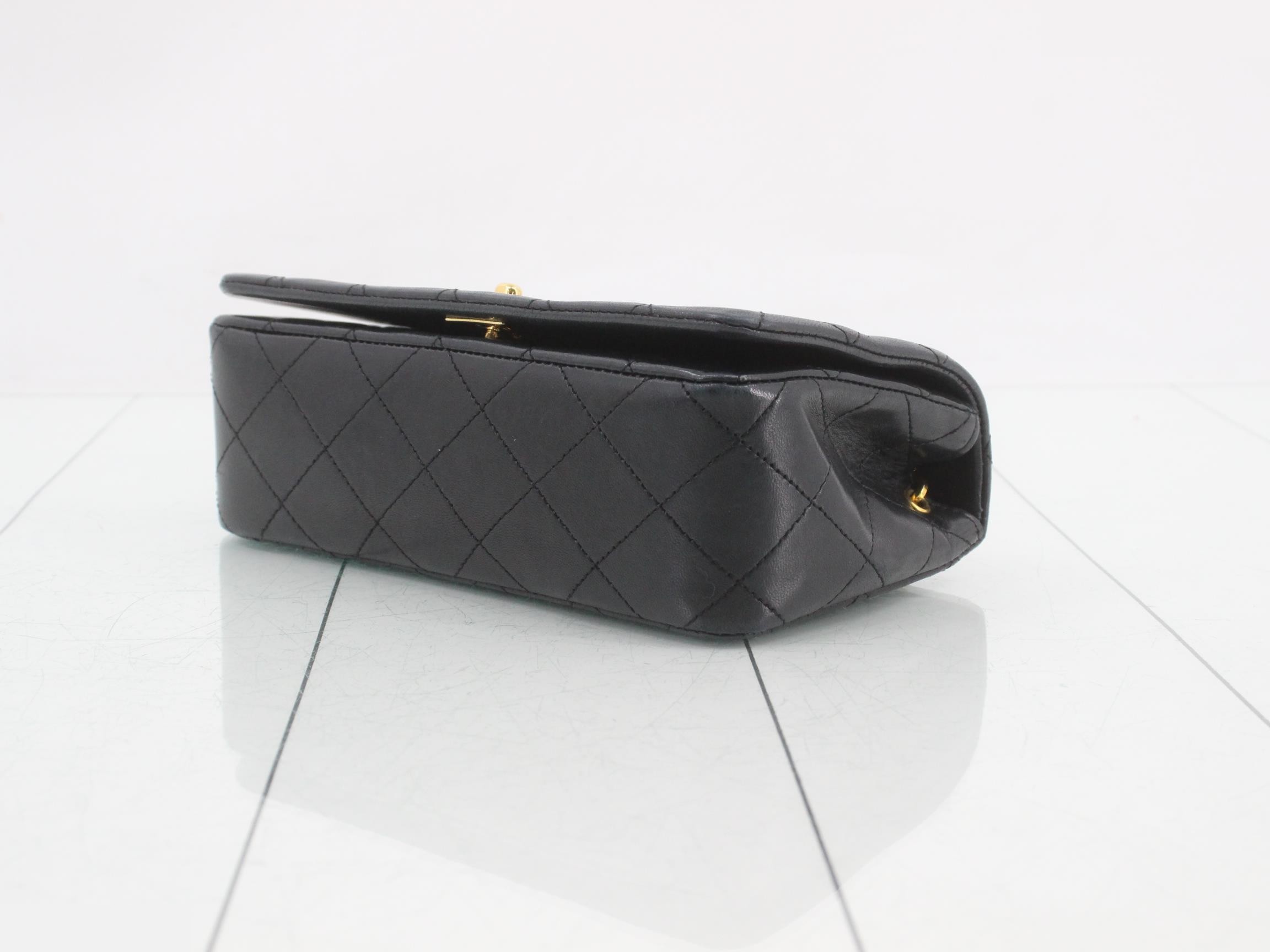 Matelassé Lambskin Shoulder Bag, Black — view 6