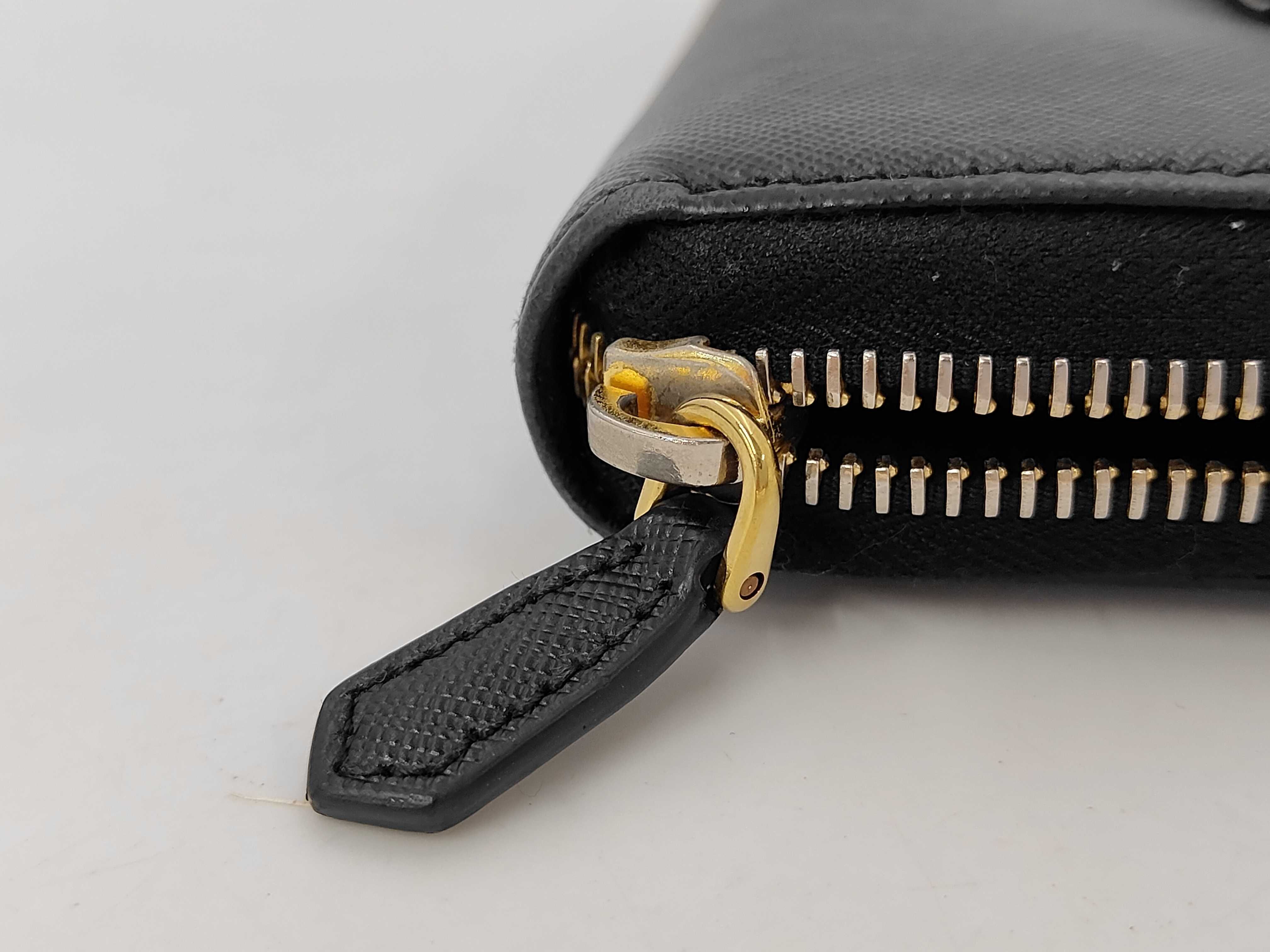 Long Wallet Round Saffiano Black Ribbon Wallet — view 3