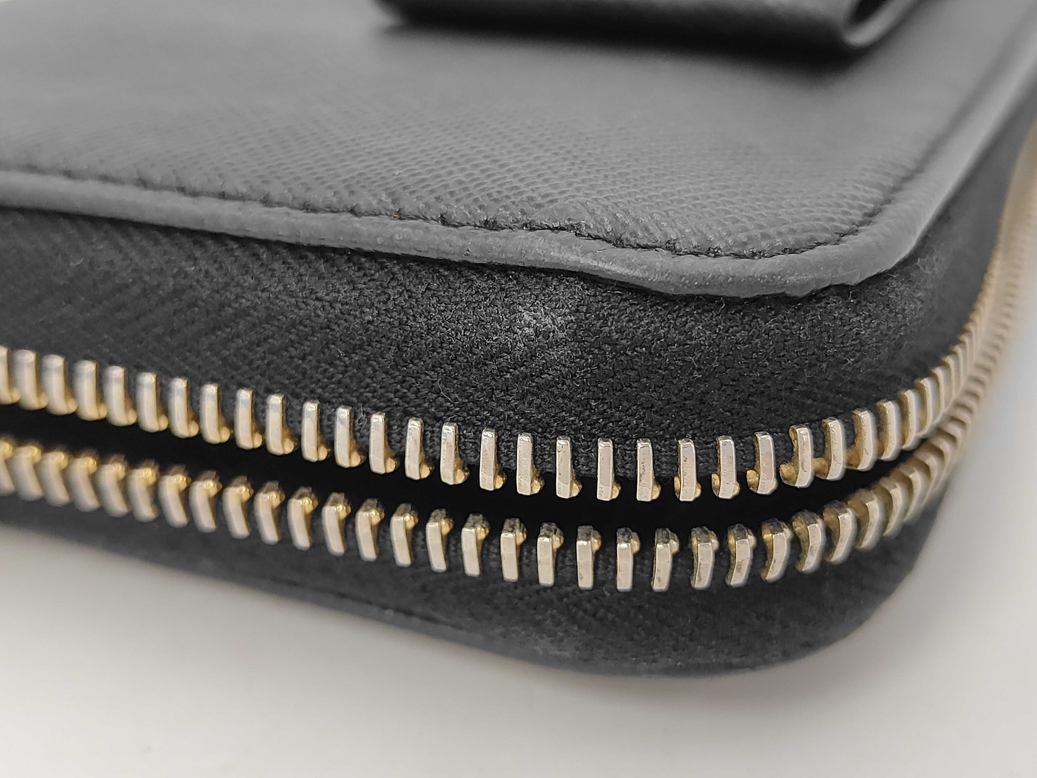 Long Wallet Round Saffiano Black Ribbon Wallet — view 4