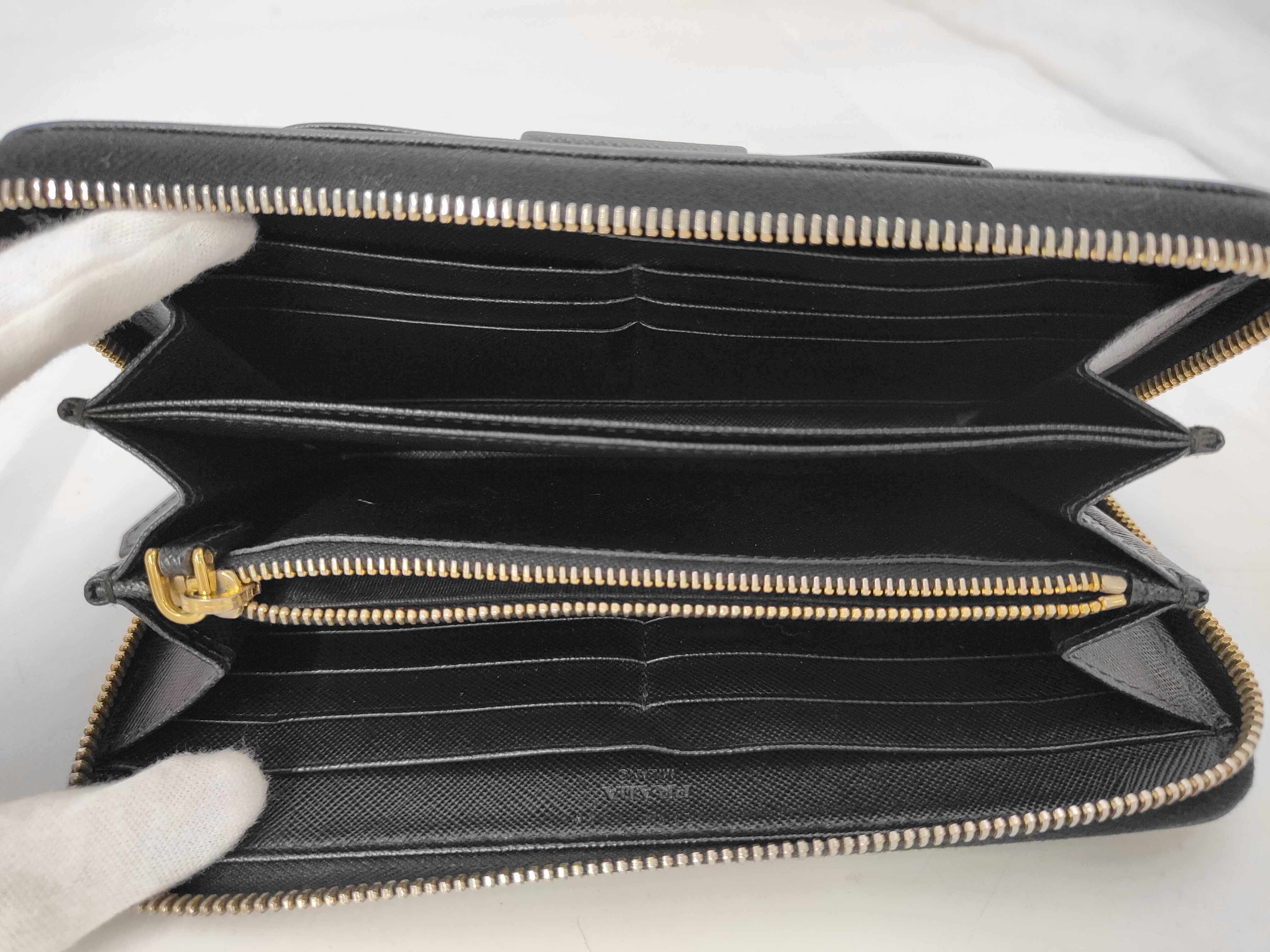 Long Wallet Round Saffiano Black Ribbon Wallet — view 5