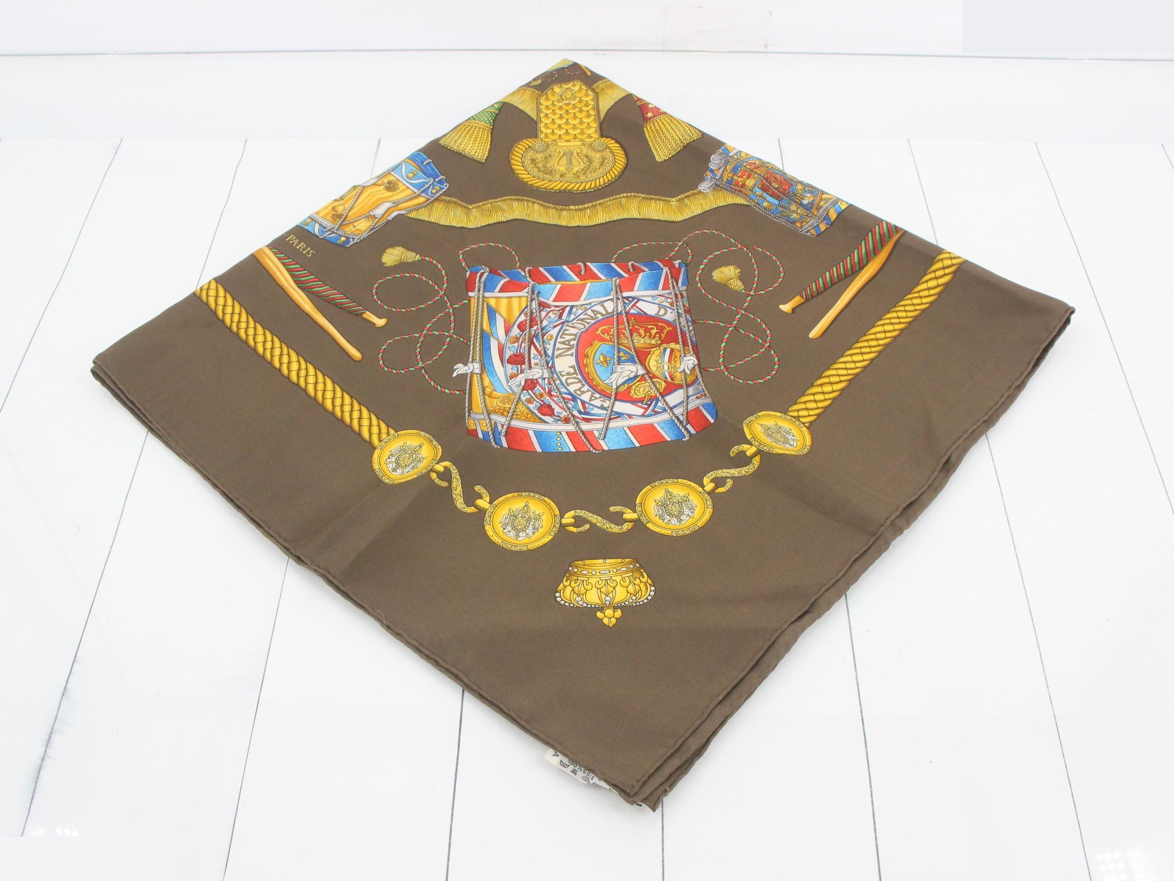 Carre 90 LES TAMBOURS Silk Scarf — view 2