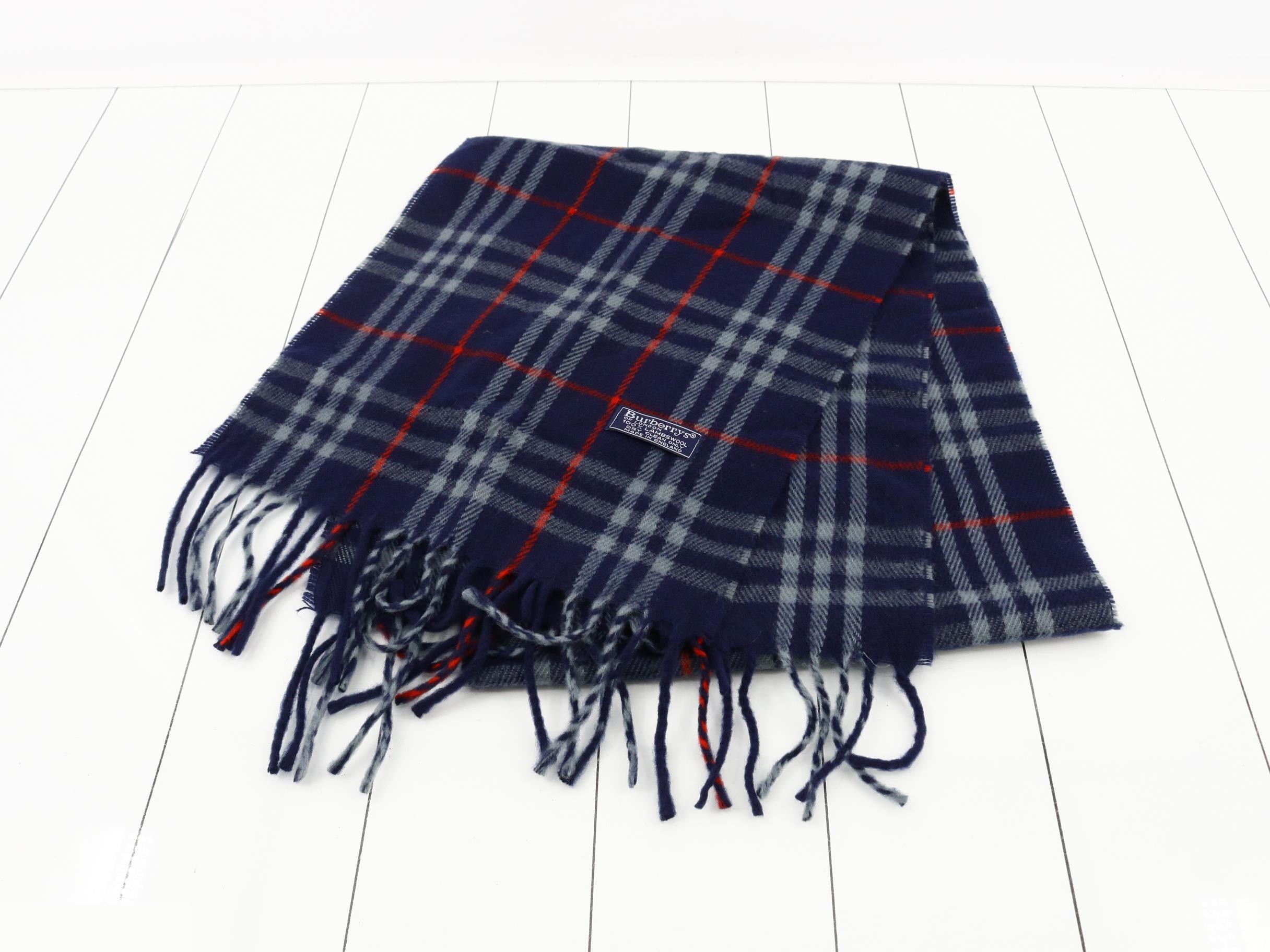 Nova Check Scarf, Navy — view 2