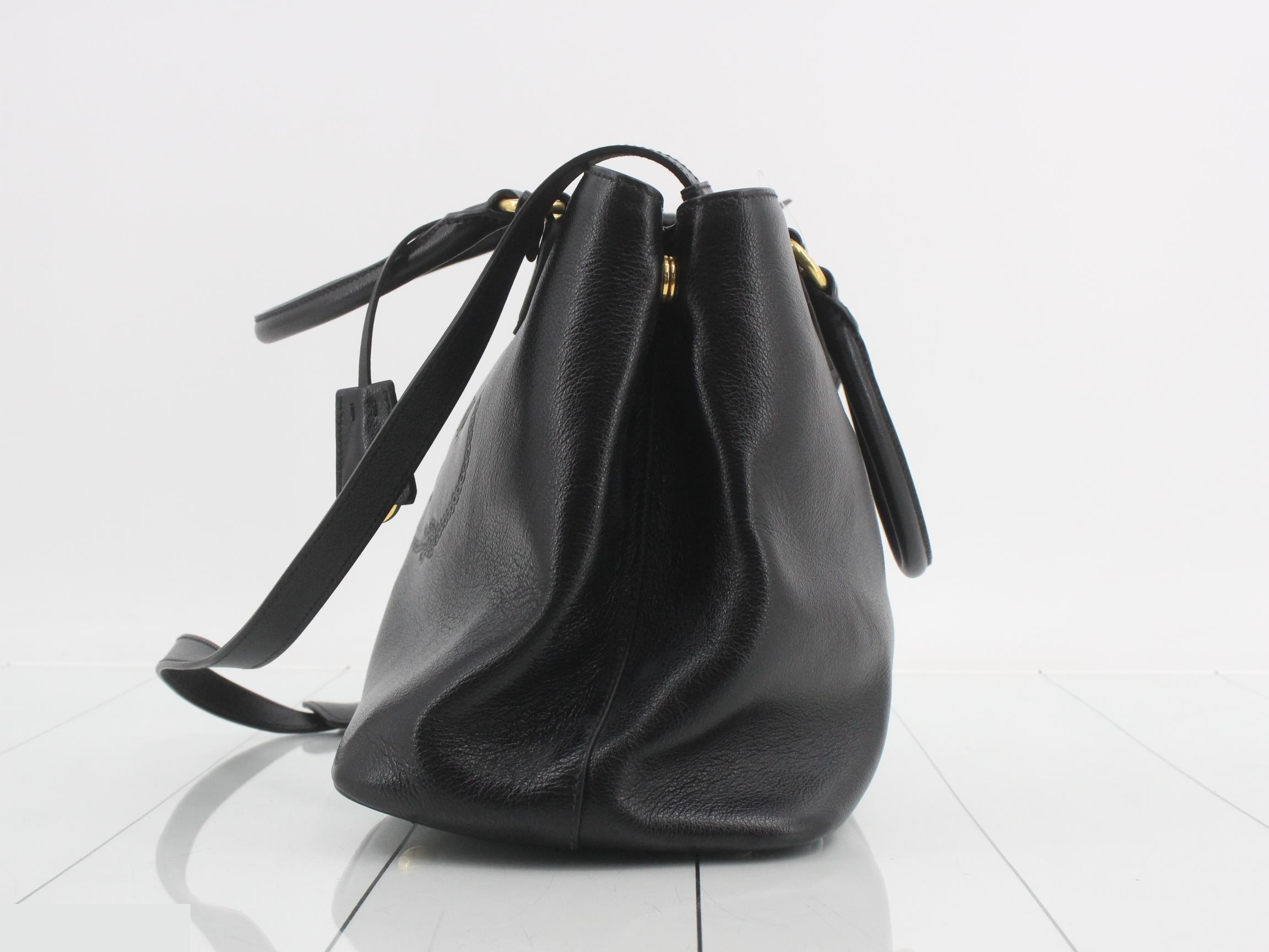 handbag, gray calfskin, 2-way tote bag, black, RFID protected. — view 3