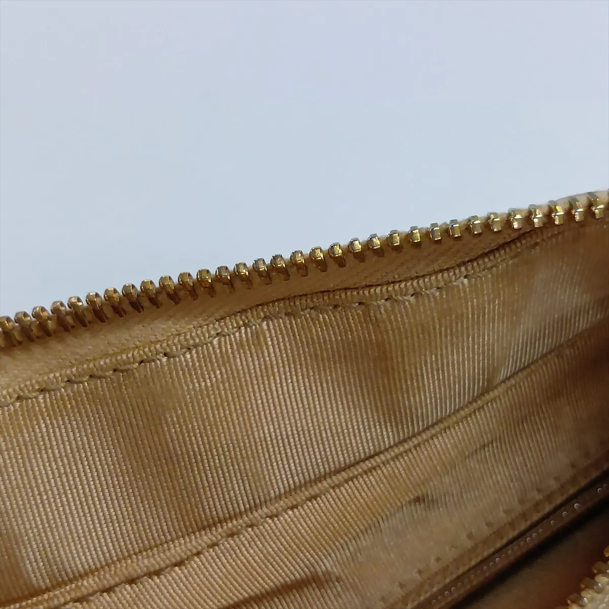 Matelassé Caviar Skin Chain Shoulder Bag, Beige with Gold Hardware, 8100870 (Serial Number 8) — view 12