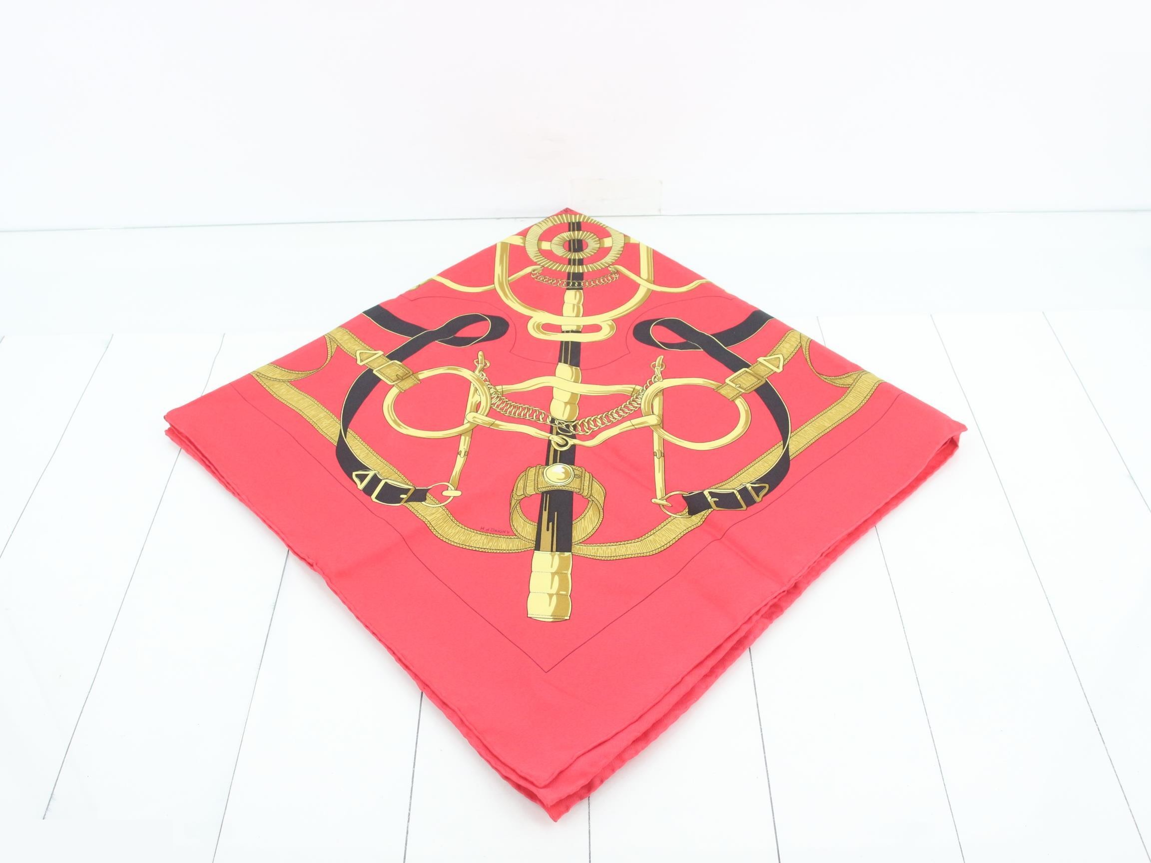 Carre 90 scarf, red, no tag. — view 2