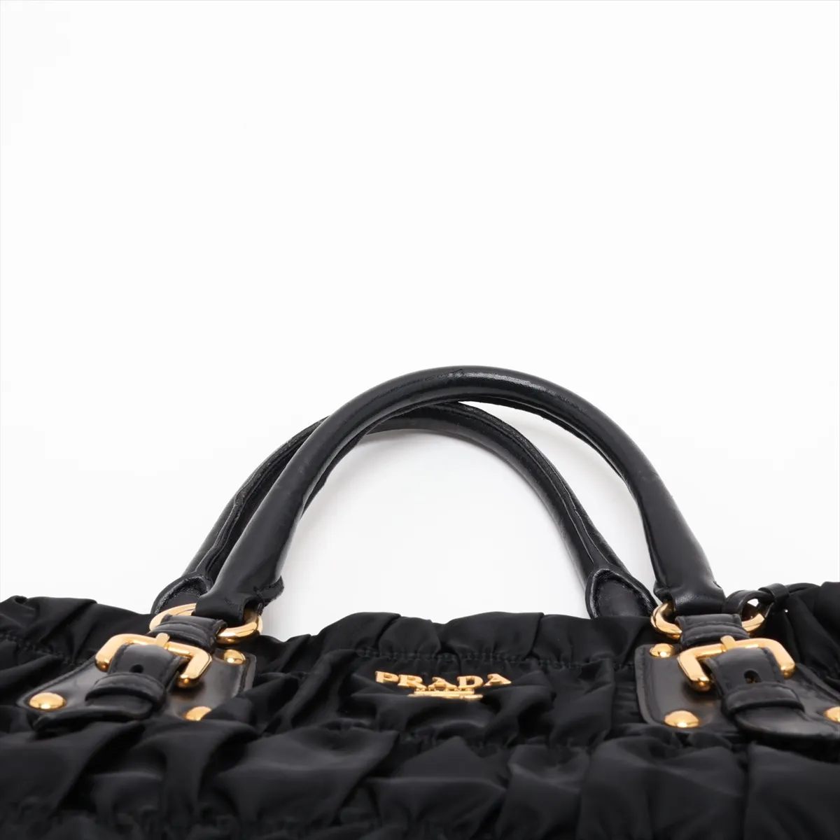 Tessuto Nylon x Leather 2-Way Handbag, Black — view 6