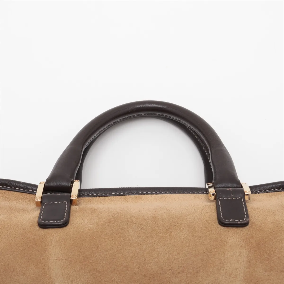 Amazona 28 Suede and Leather Handbag, Beige and Brown — view 6