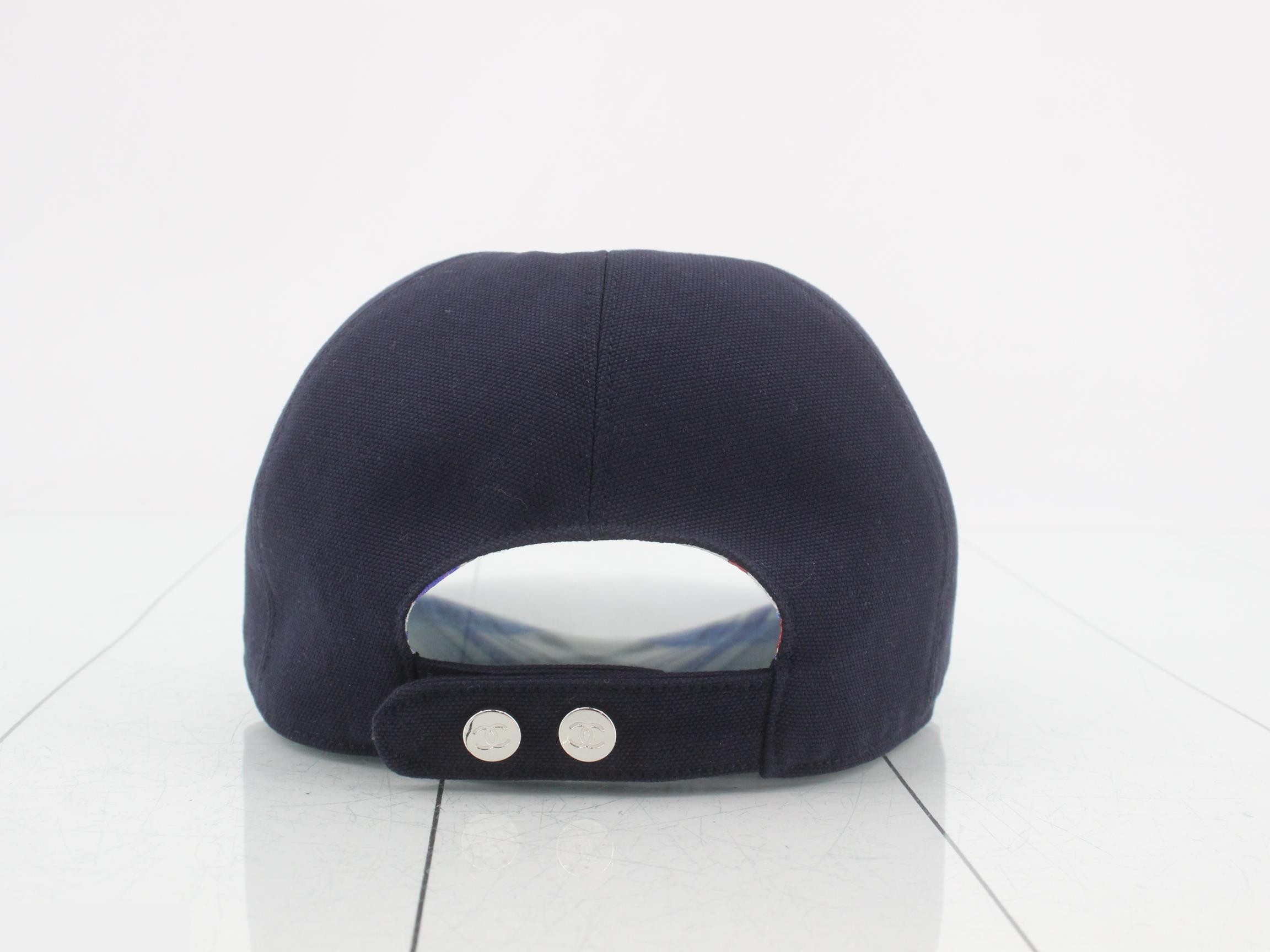 Coco Baseball Cap, Cotton, Navy x Red — view 2
