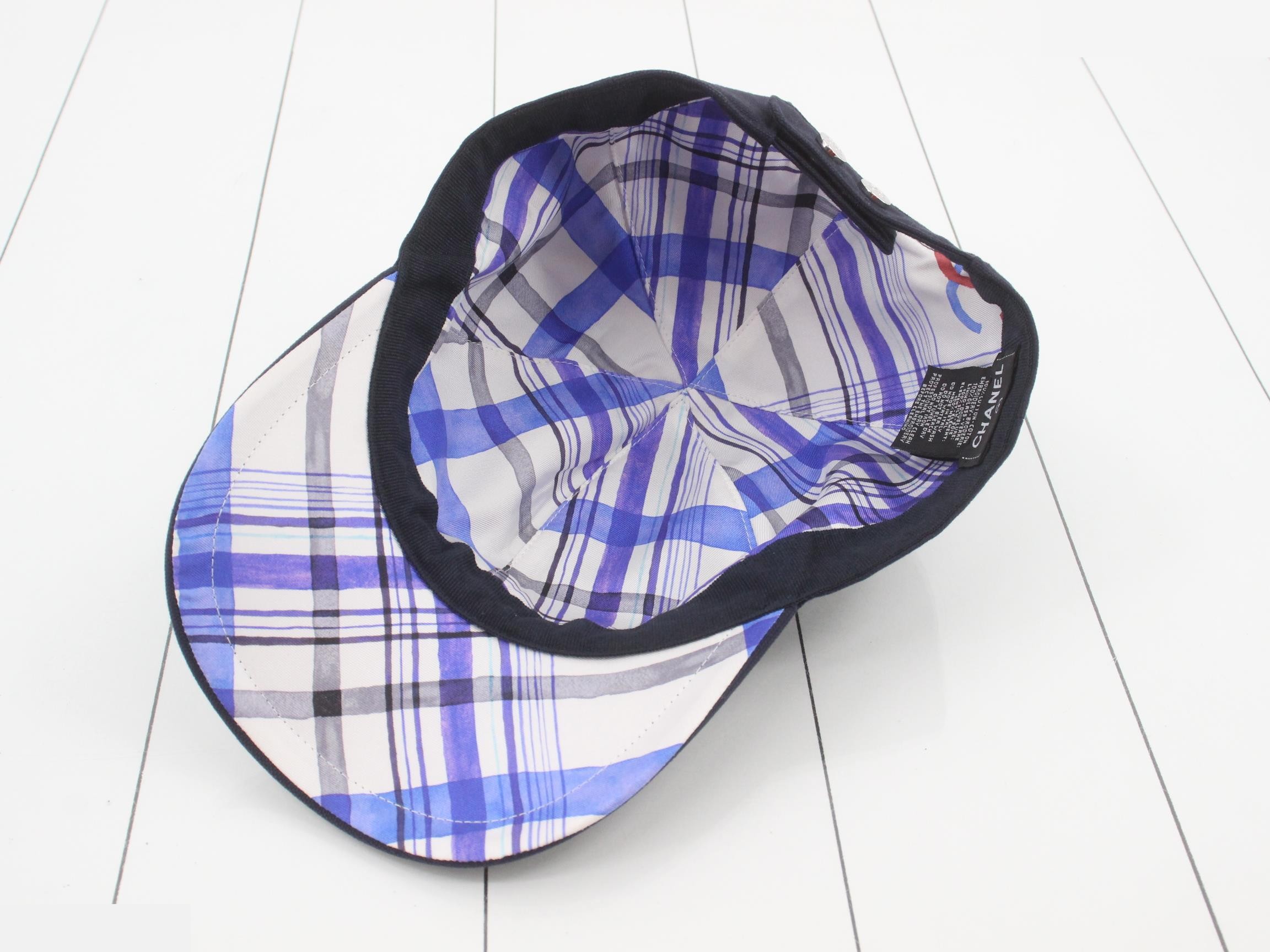 Coco Baseball Cap, Cotton, Navy x Red — view 3