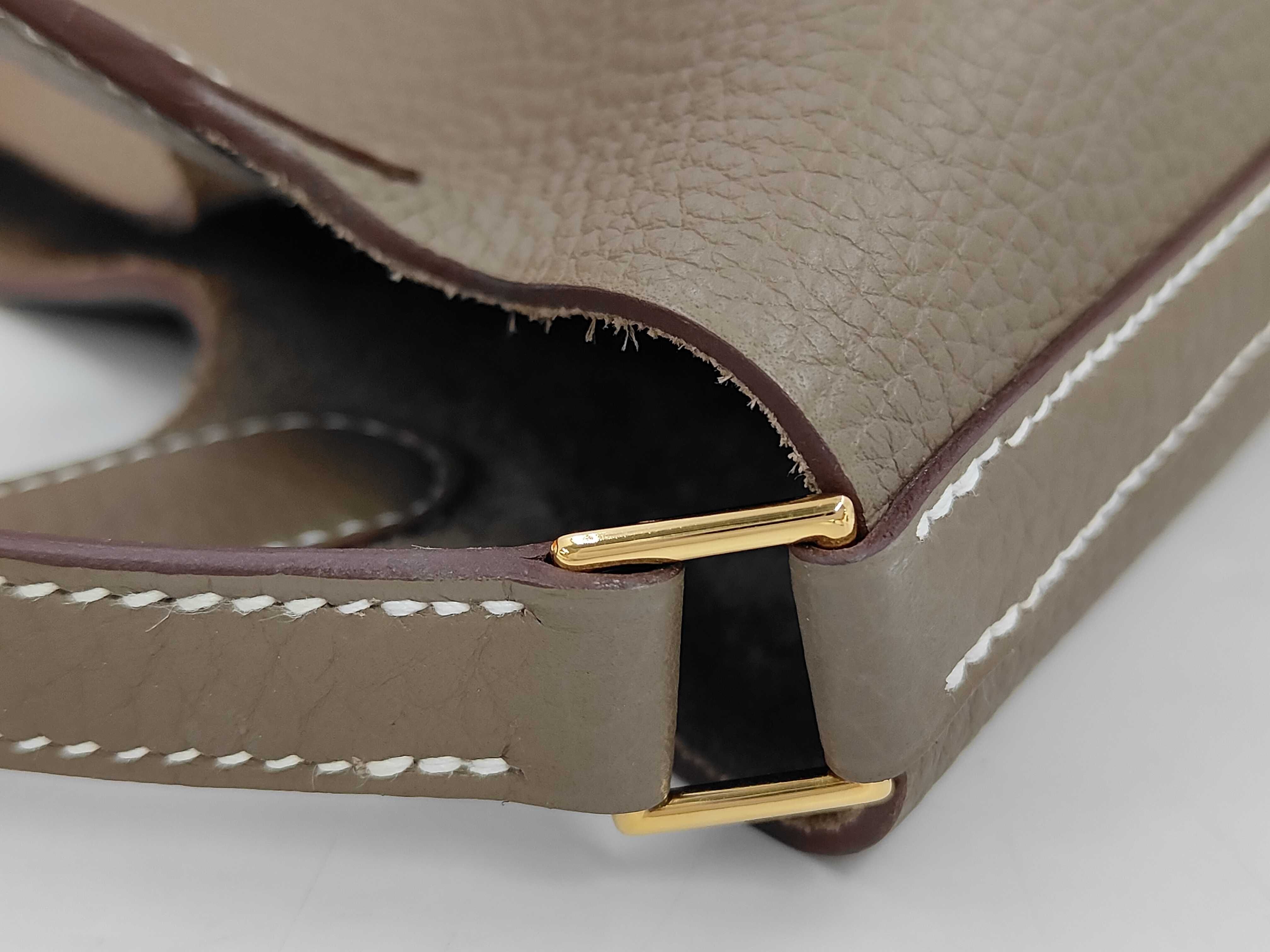 Picotin Lock PM Taurillon Clemence Etoupe K stamp Gold hardware handbag — view 11