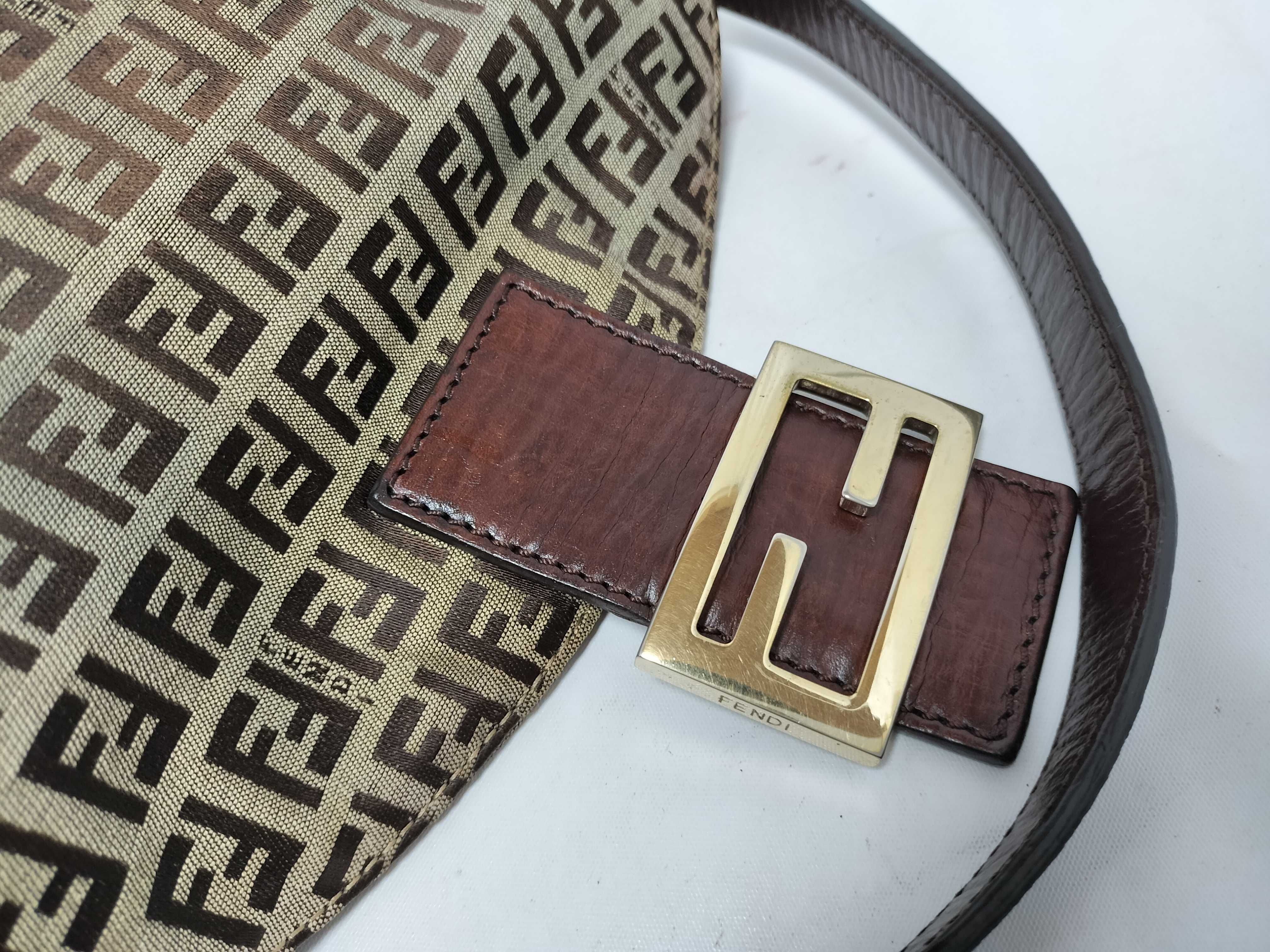 Mamma Fendi Zucchino Mamma Bucket Shoulder Bag Gold Hardware Handbag — view 8