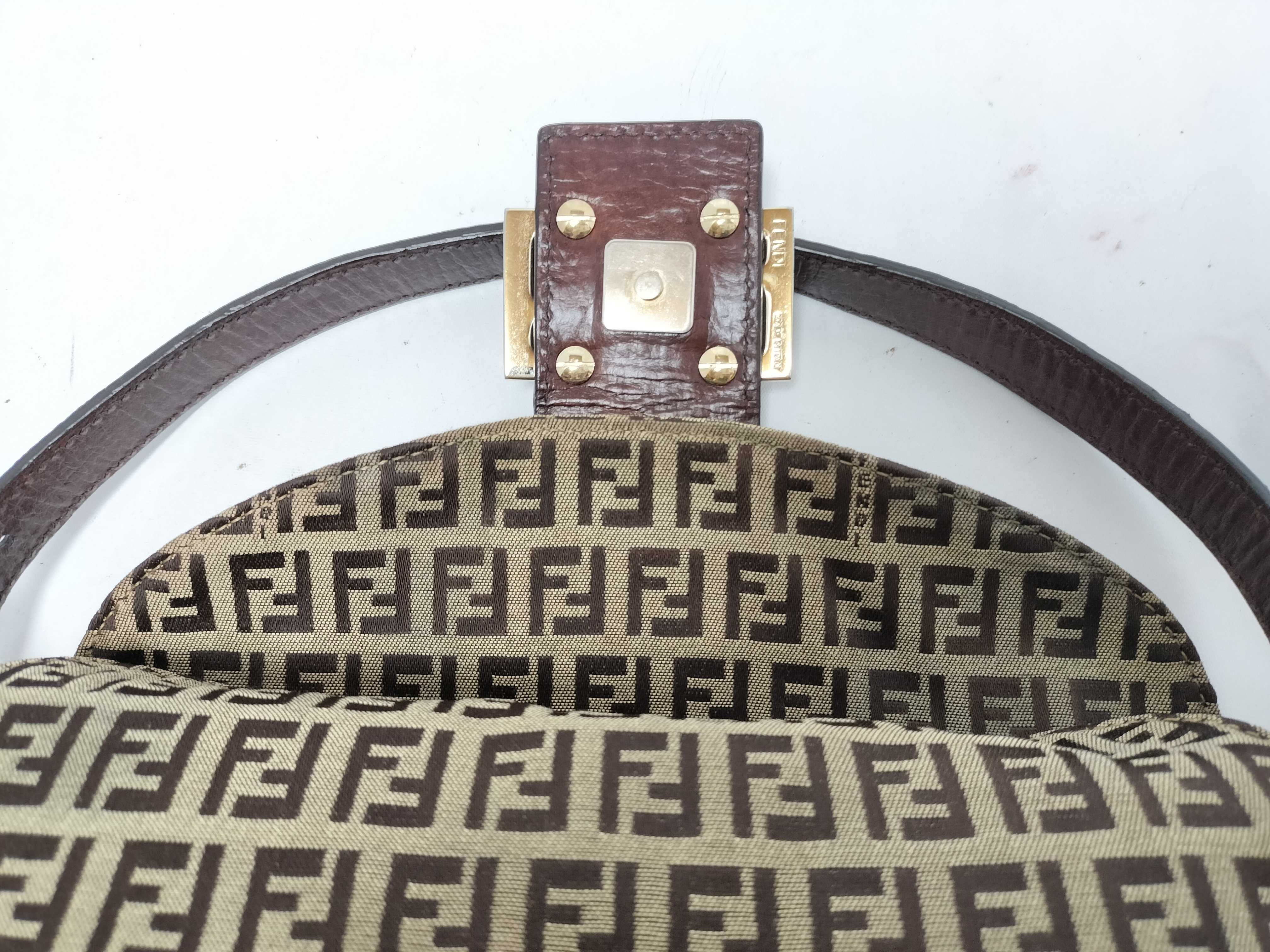 Mamma Fendi Zucchino Mamma Bucket Shoulder Bag Gold Hardware Handbag — view 9