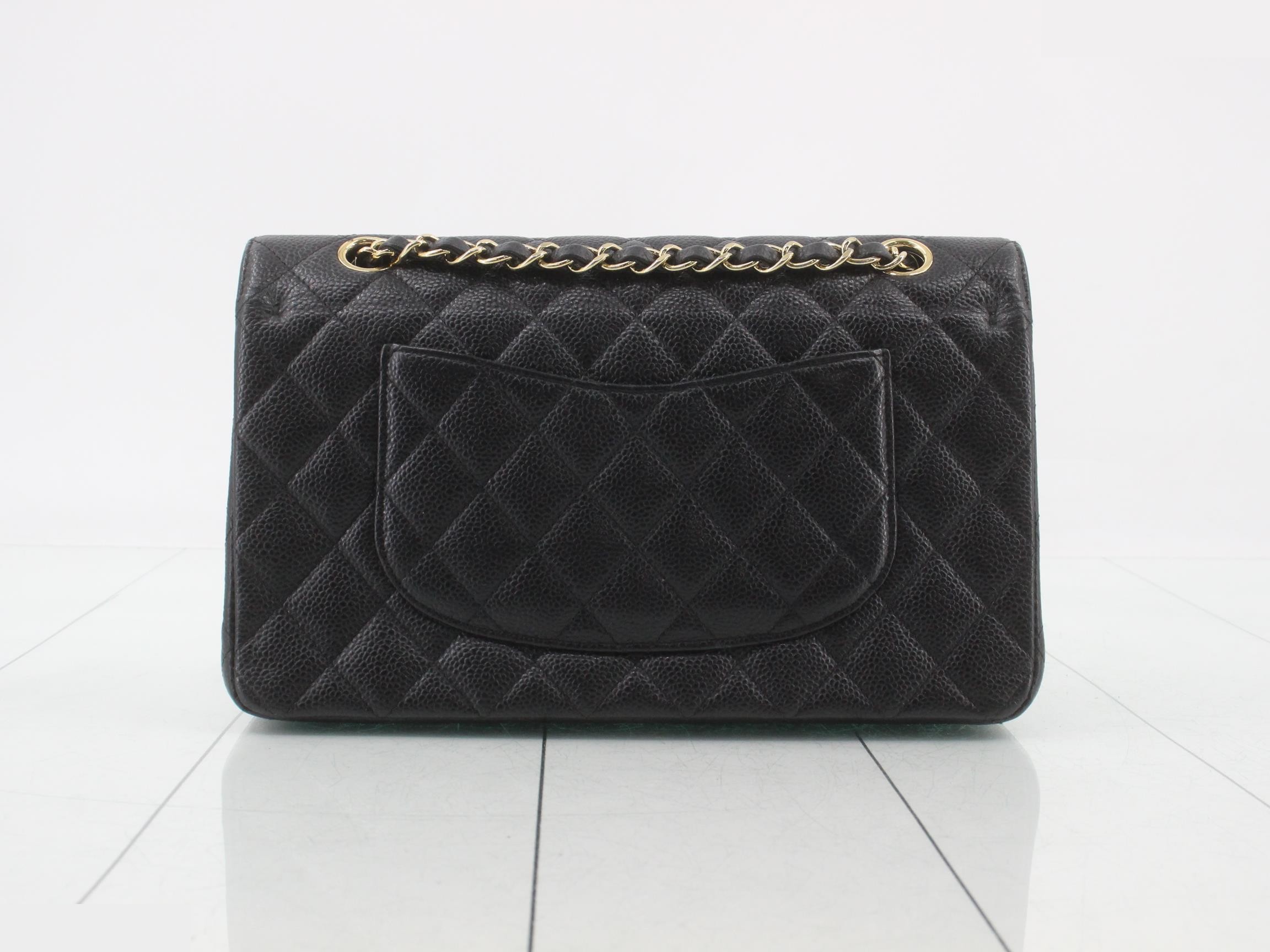 Matelassé Caviar Skin Double Flap Chain Shoulder Bag — view 2