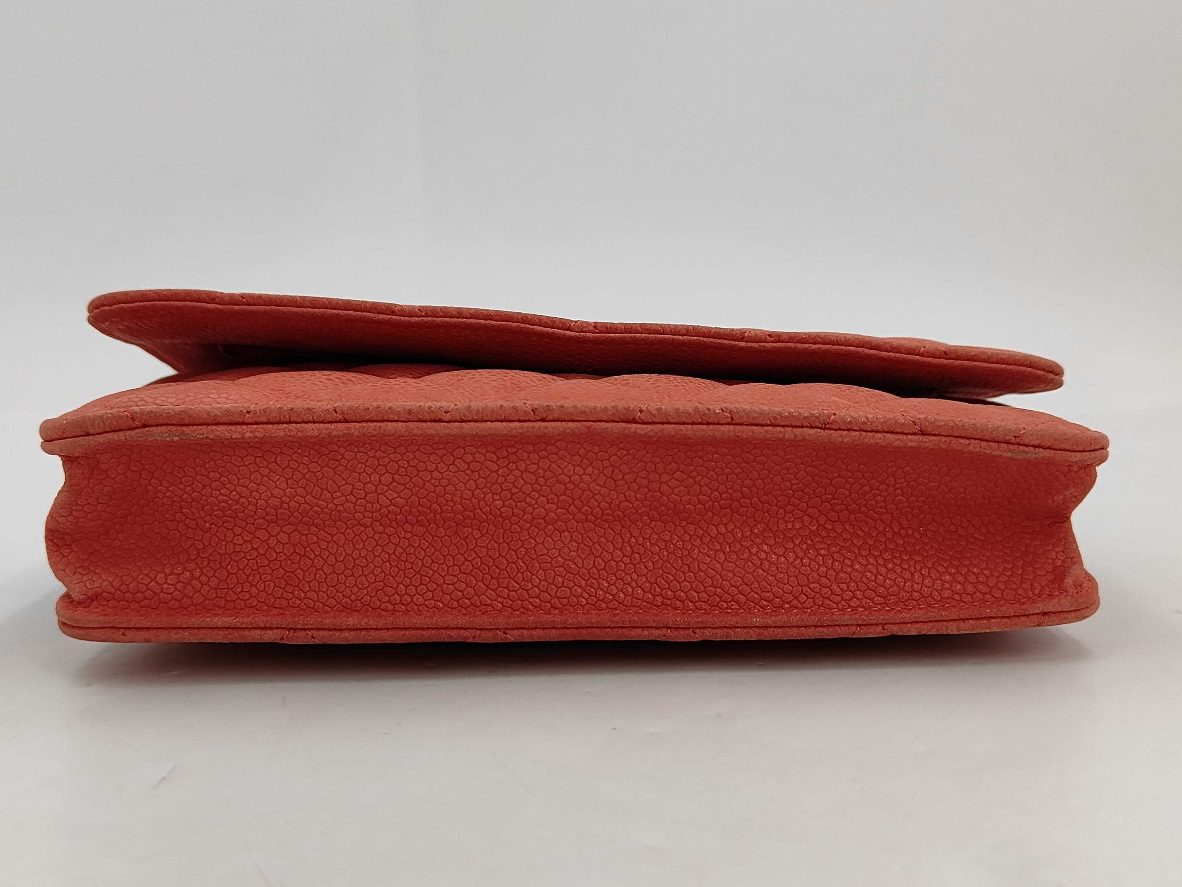 WOC Red Quilted Calf Leather Shoulder Bag — view 3