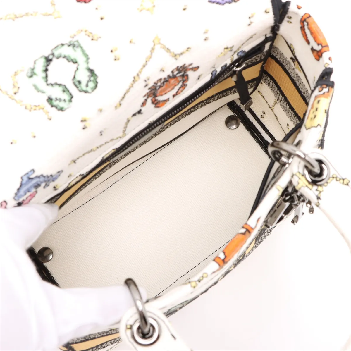 Lady Delight Medium Canvas 2WAY Handbag White — view 8