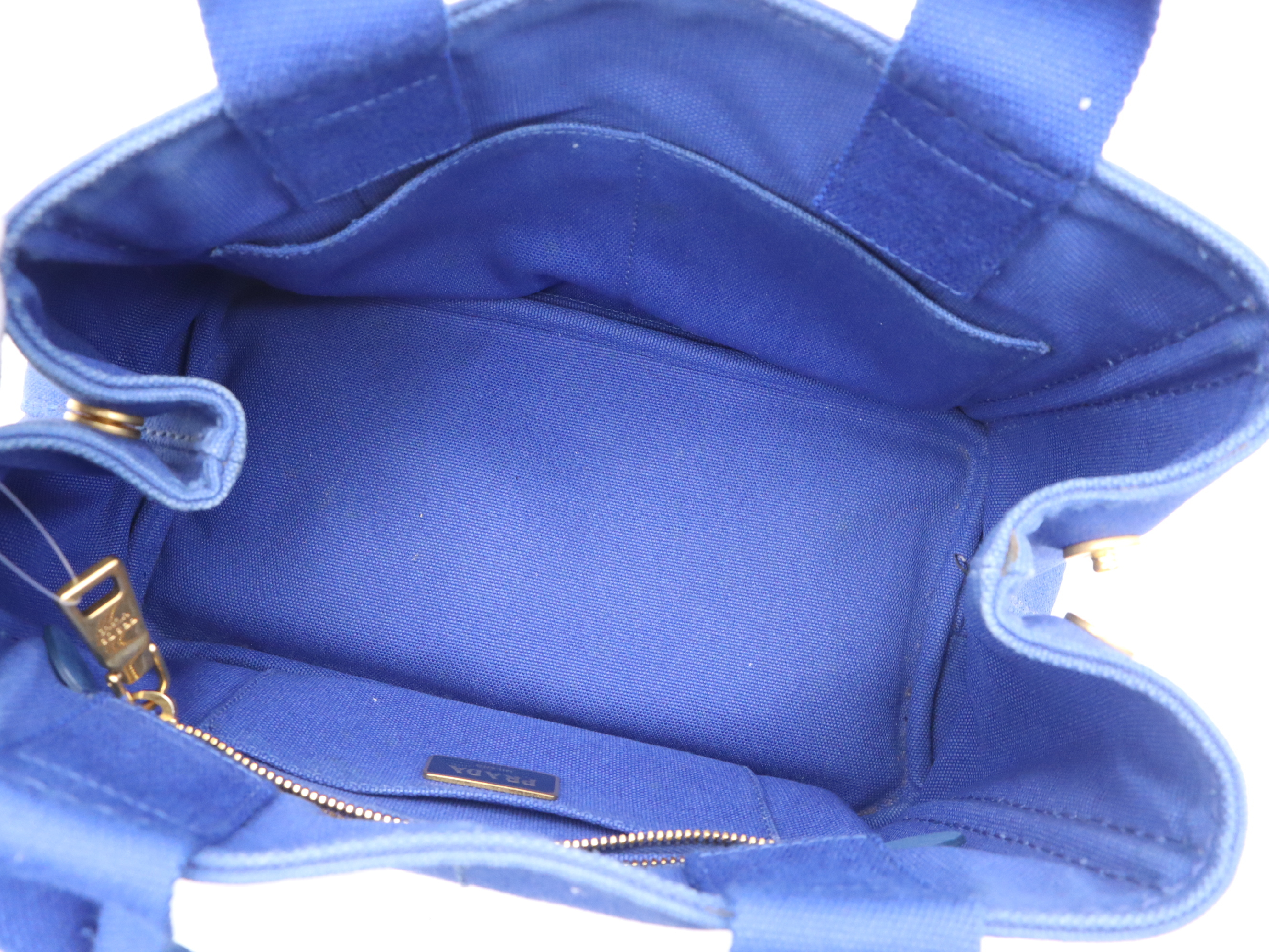 Canvas Canapa 2-Way Handbag, Blue, with Dust Bag. — view 11