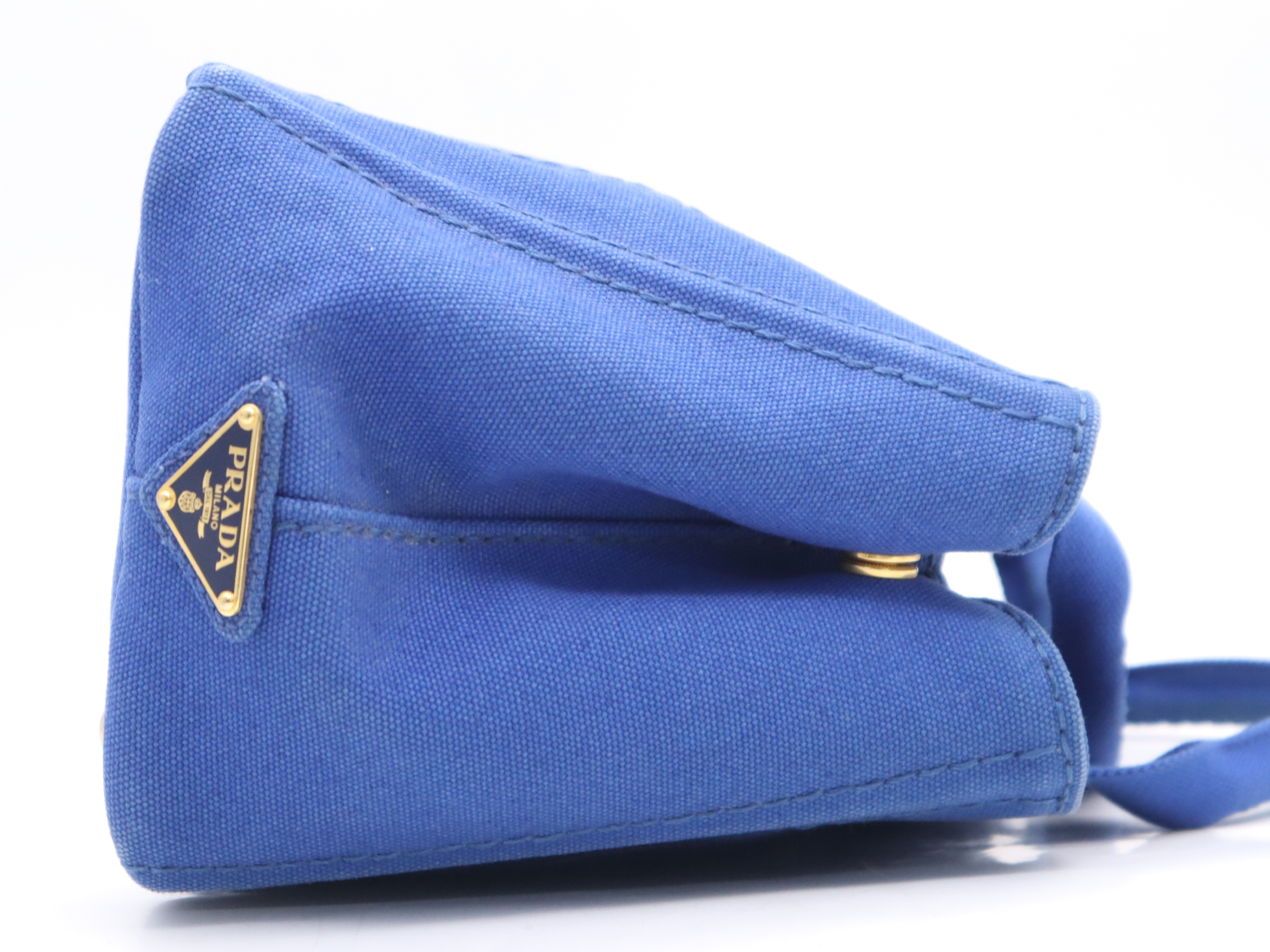 Canvas Canapa 2-Way Handbag, Blue, with Dust Bag. — view 5