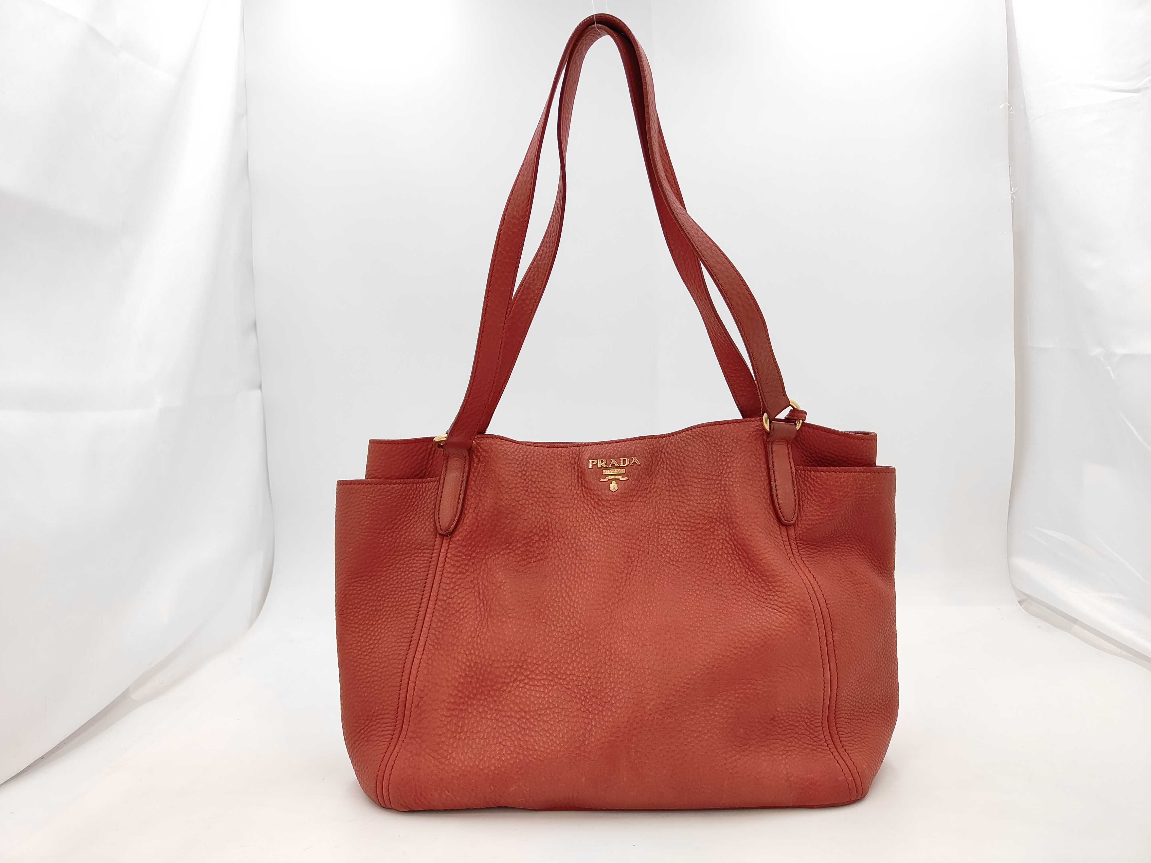 Leather Tote Bag with Side Pockets