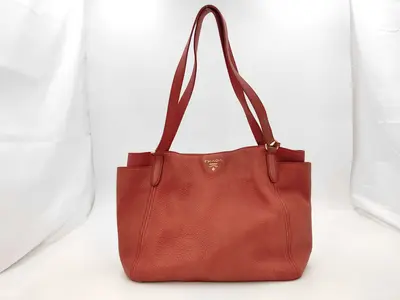 Leather Tote Bag with Side Pockets