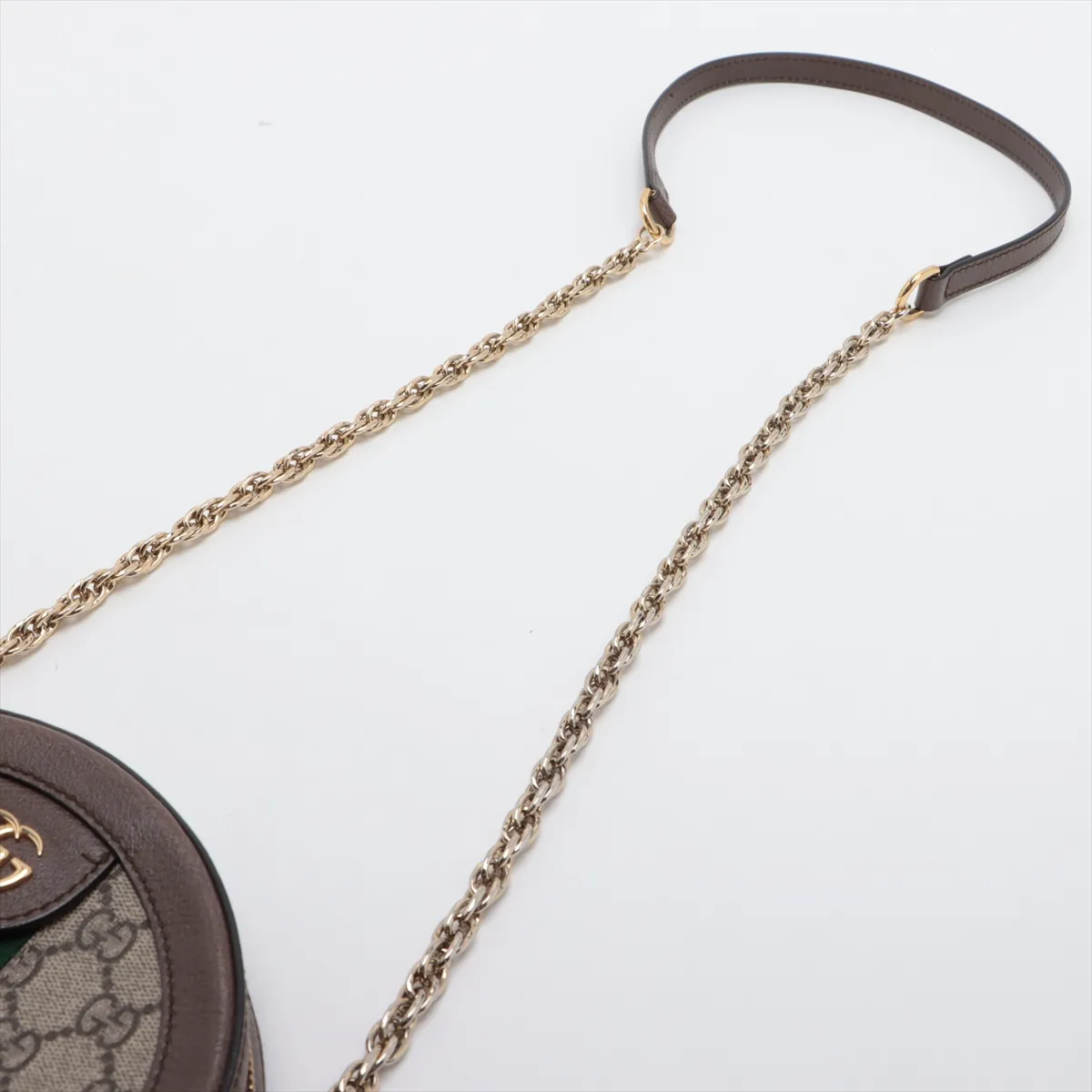 GG Supreme Ophidia PVC x Leather Chain Shoulder Bag, Brown 550618 — view 5