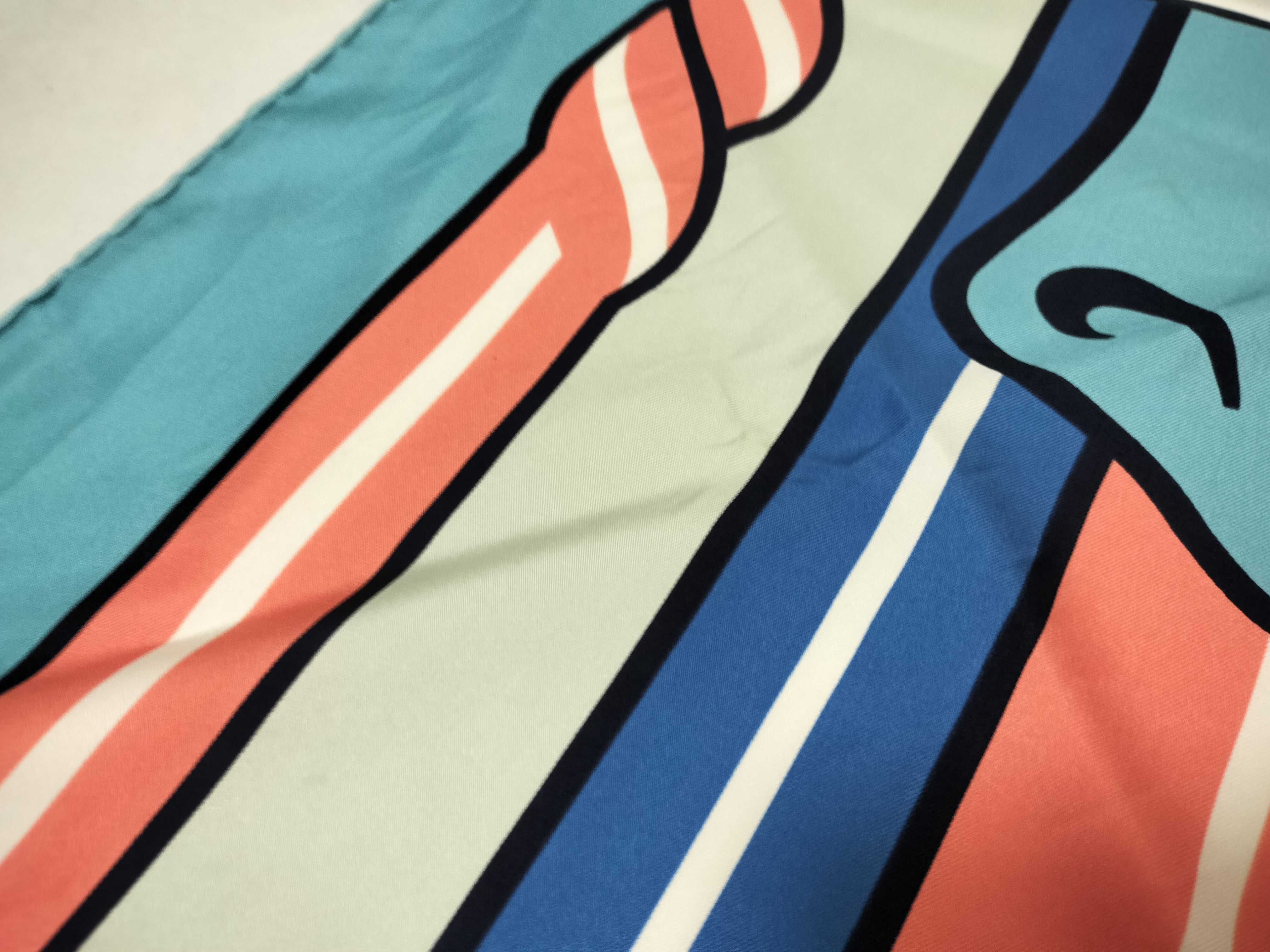 Triangle Geant Light Blue Multicolor Silk Scarf and other accessories — view 9