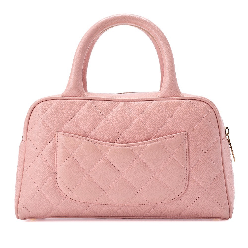 Caviar leather handbag with Coco Mark, pink — view 2