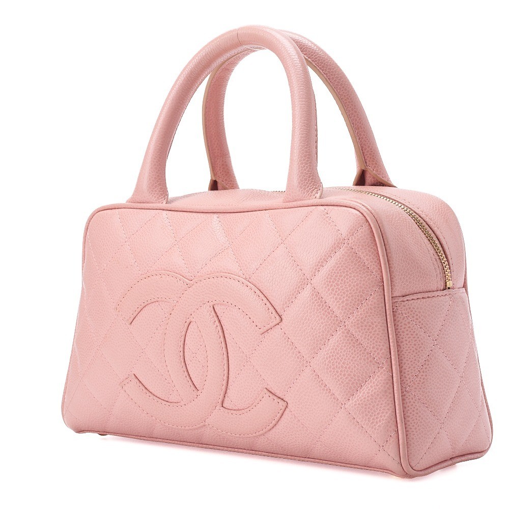 Caviar leather handbag with Coco Mark, pink — view 4