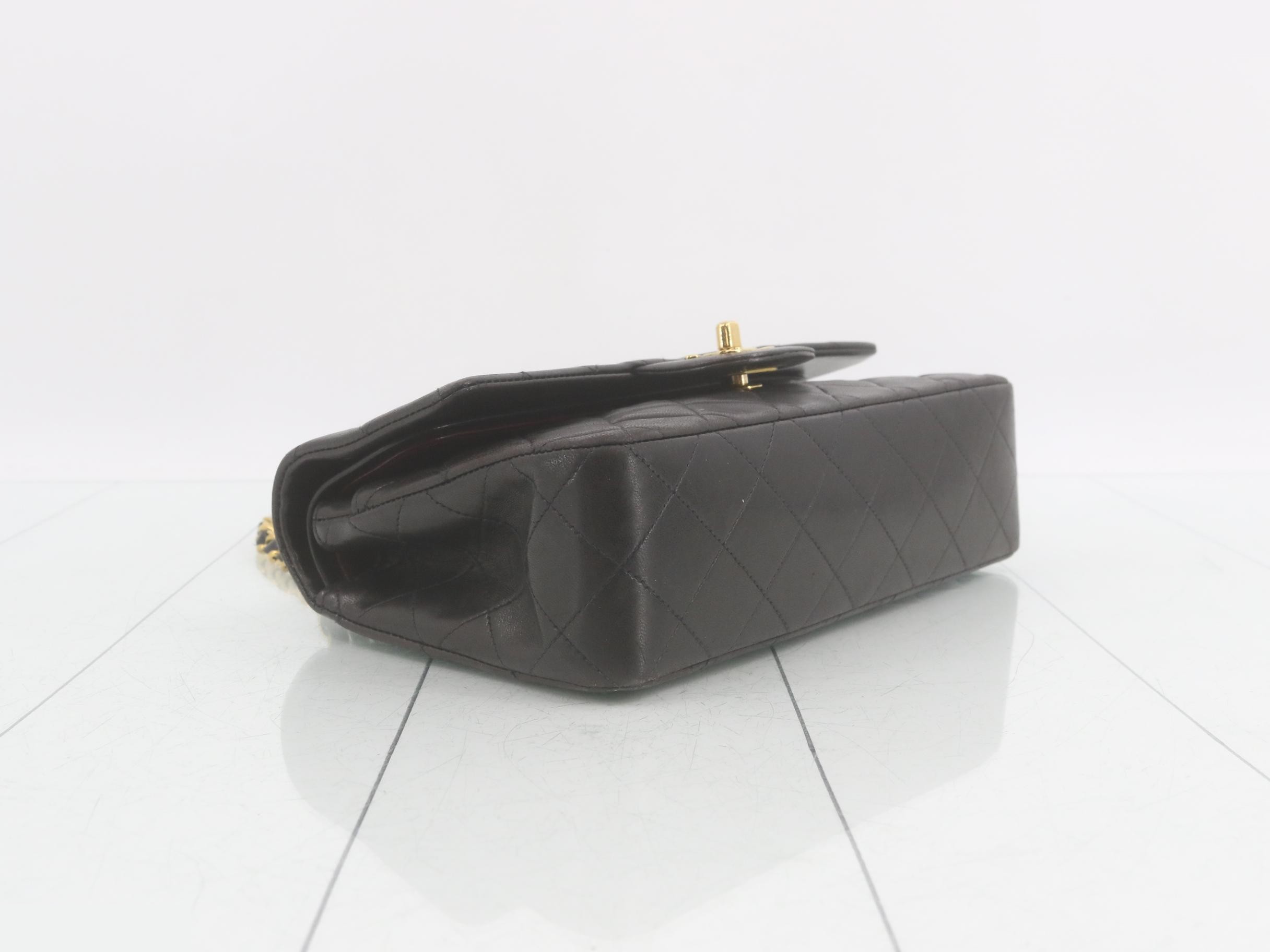 Matelassé 23 Double Chain Shoulder Bag, Double Flap, Lambskin, Black, Series 3, with original seal. — view 5