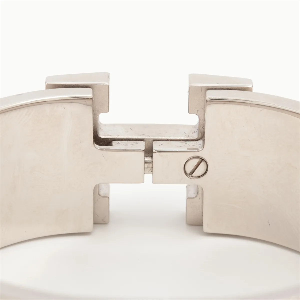 Click Crack H bangle bracelet enamel x metal multicolor x silver dents scratches dullness dirt discoloration peeling Olu Wayom Delios — view 4