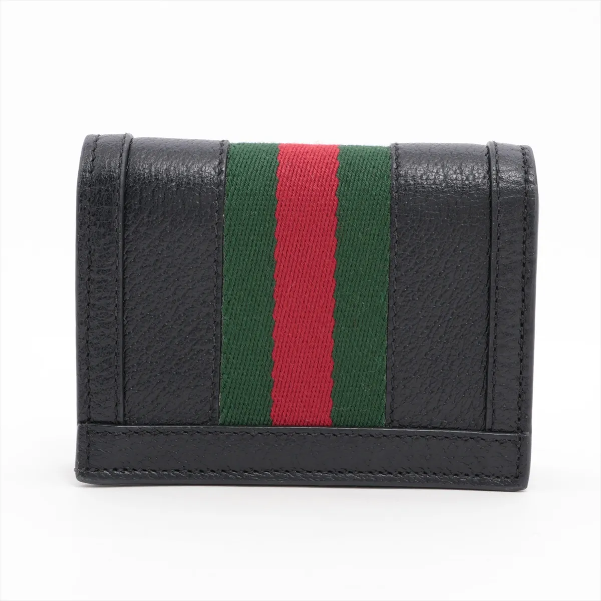 GG Supreme 523155 PVC x Leather Compact Wallet, Black — view 2