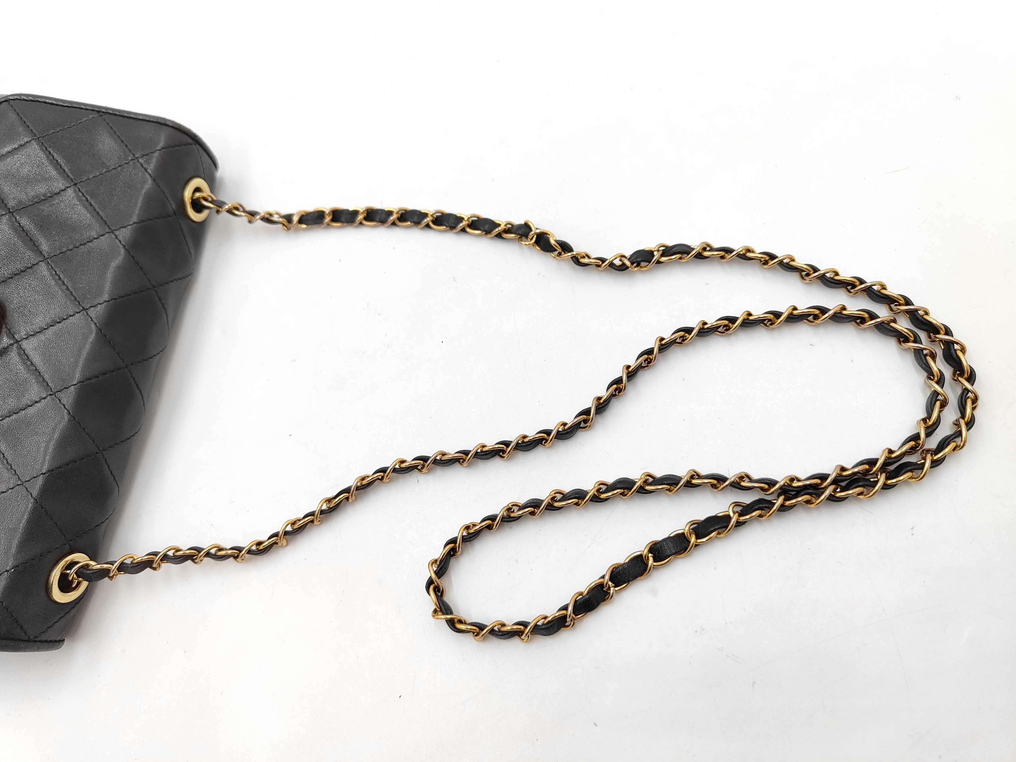 Matelassé Chain Shoulder Bag, Turnlock Closure, Lambskin, Black Bag — view 3