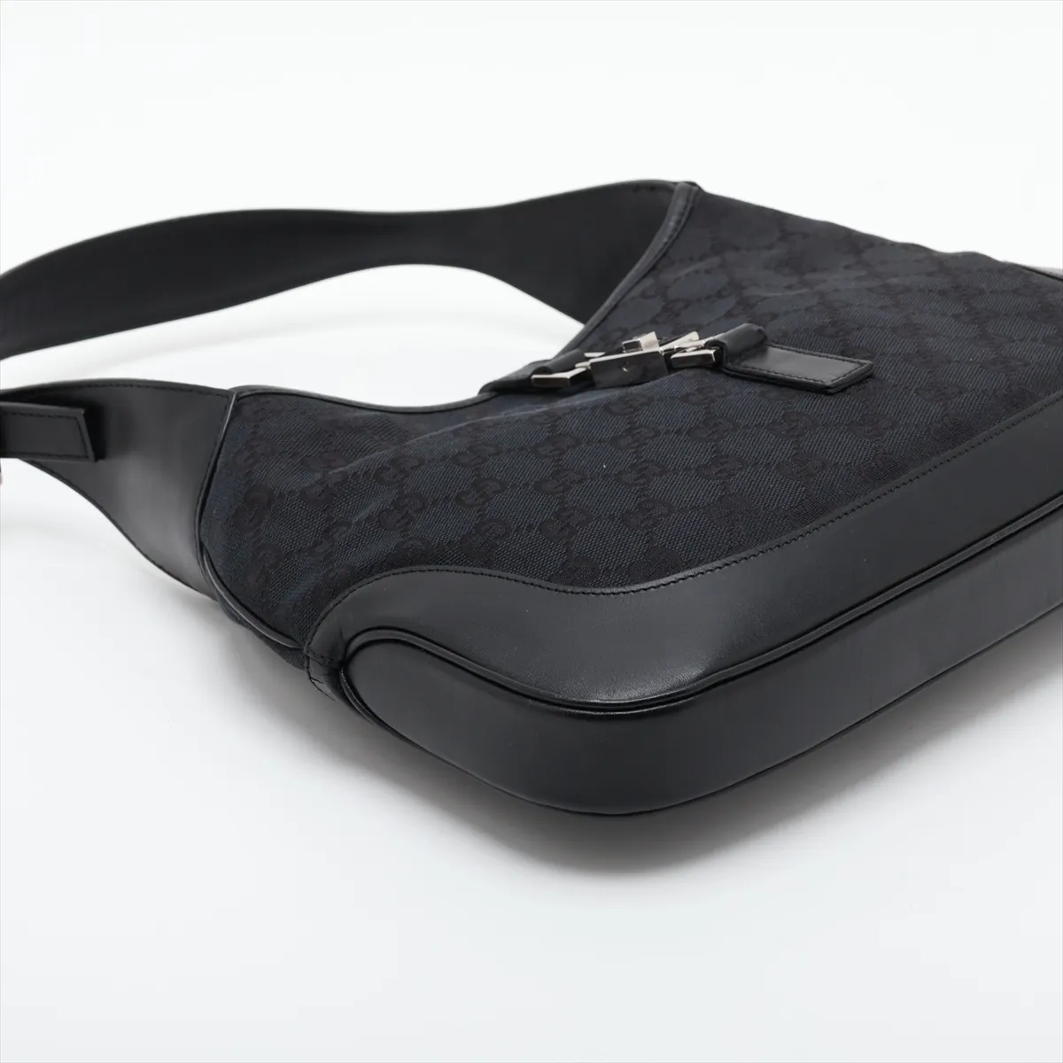 GG Canvas Jackie Canvas x Leather Shoulder Bag, Black — view 4