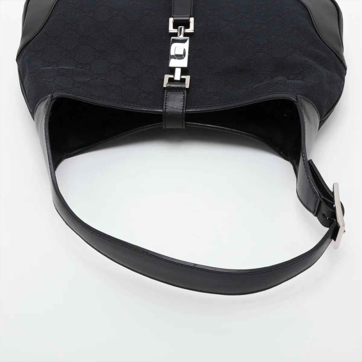 GG Canvas Jackie Canvas x Leather Shoulder Bag, Black — view 5