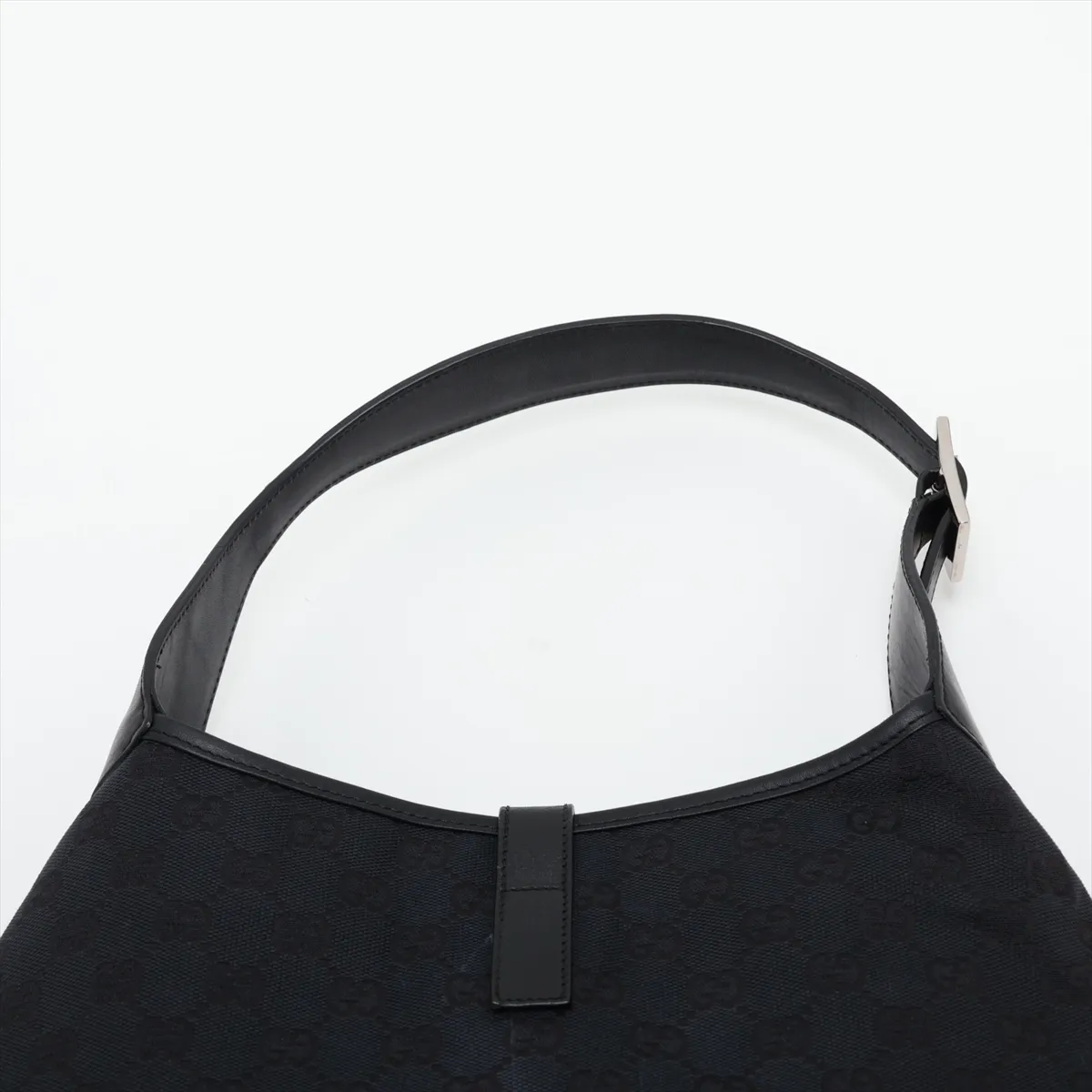 GG Canvas Jackie Canvas x Leather Shoulder Bag, Black — view 6