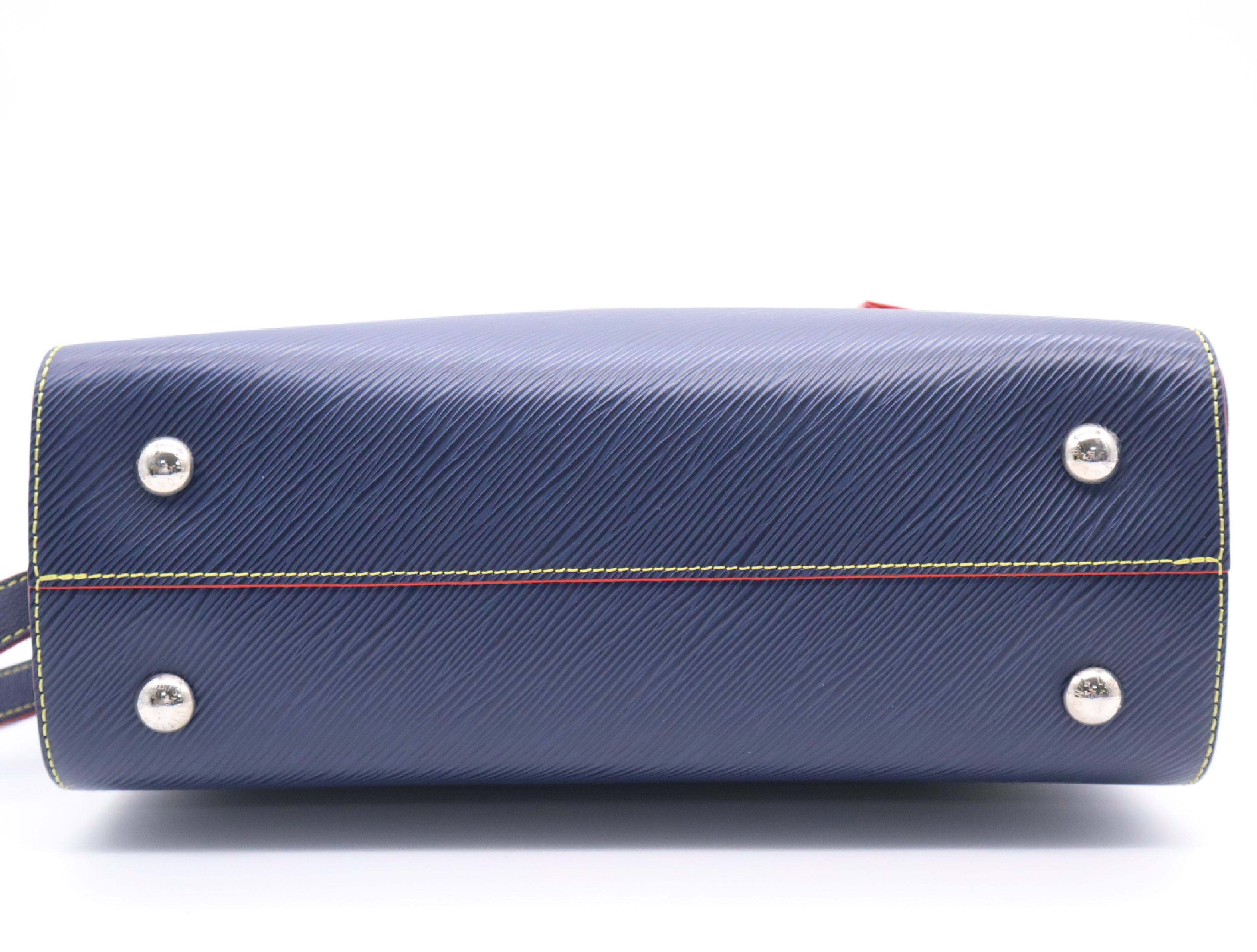 M54980 Epi Twist Tote Indigo Blue Handbag with Shoulder Strap and Clochette — view 4