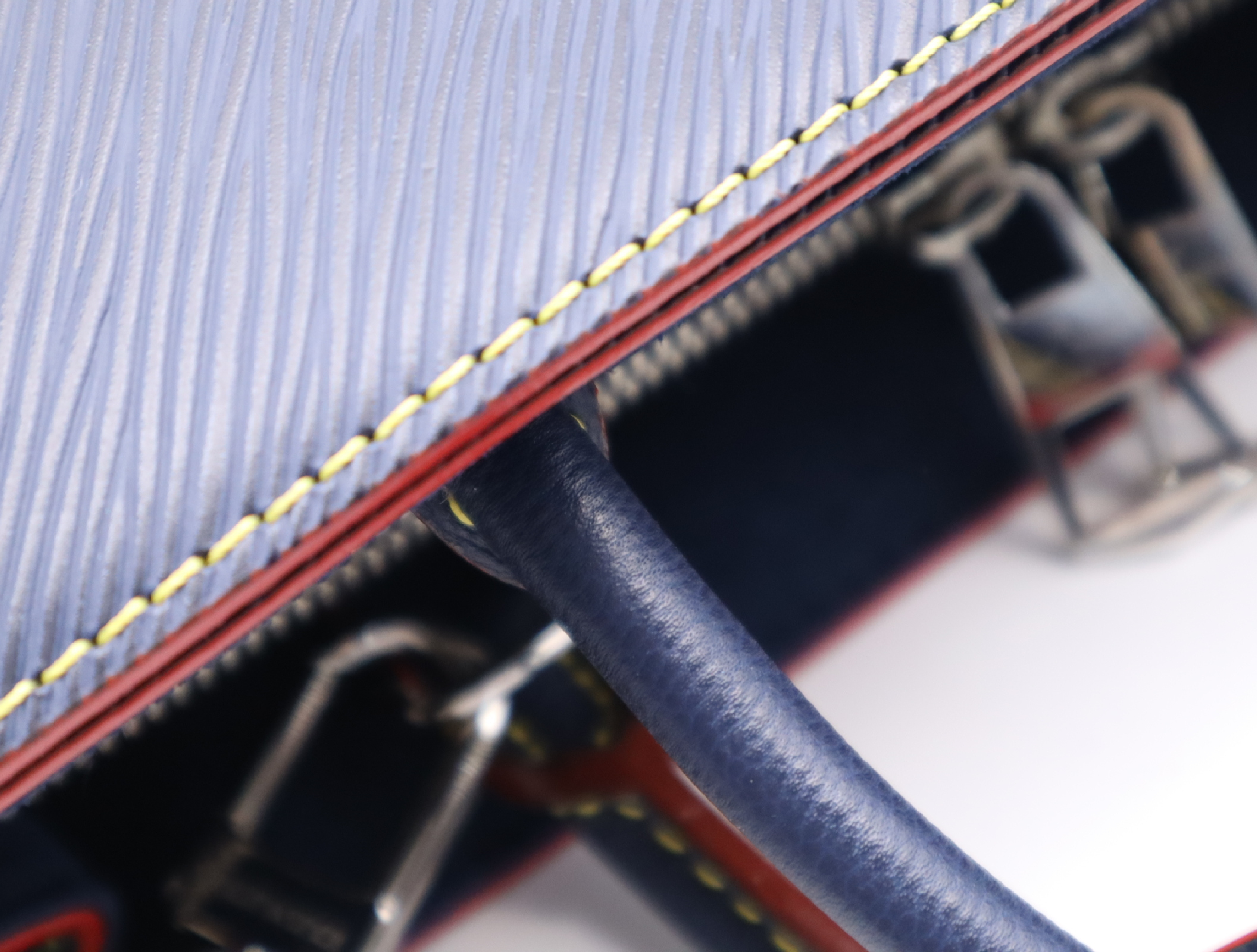 M54980 Epi Twist Tote Indigo Blue Handbag with Shoulder Strap and Clochette — view 9
