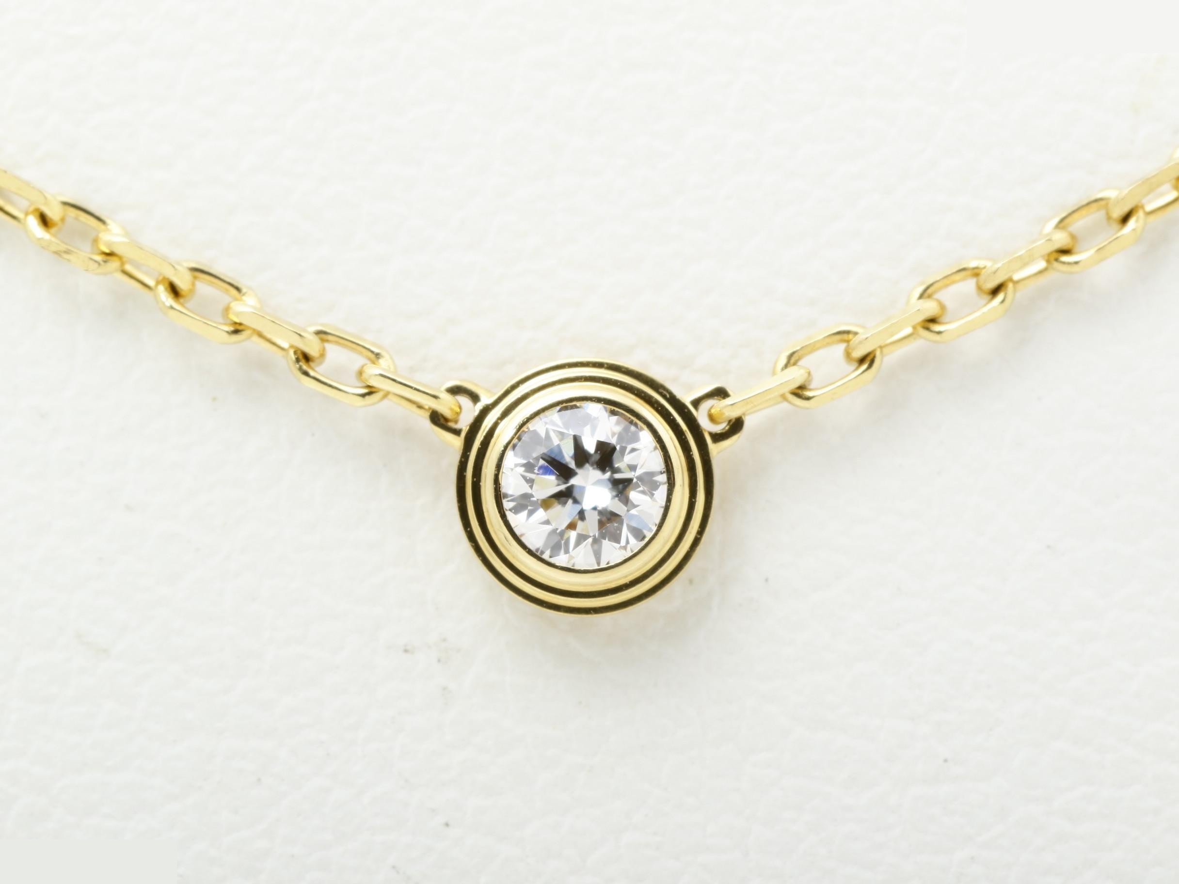 Damour SM Necklace, 750YG, 1P Diamond, 3.0g, Neck Circumference Approx. 41cm — view 2