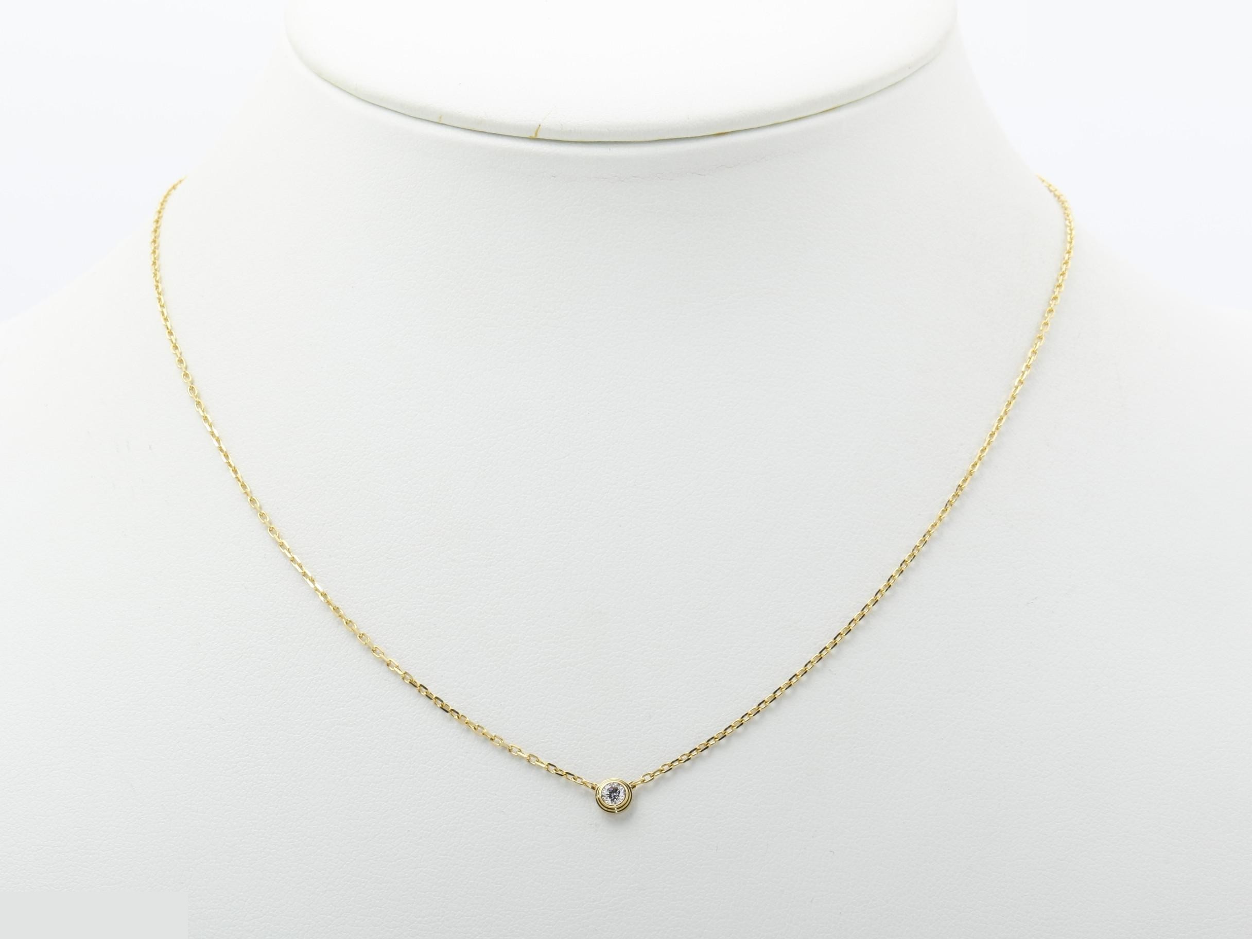 Damour SM Necklace, 750YG, 1P Diamond, 3.0g, Neck Circumference Approx. 41cm — view 6