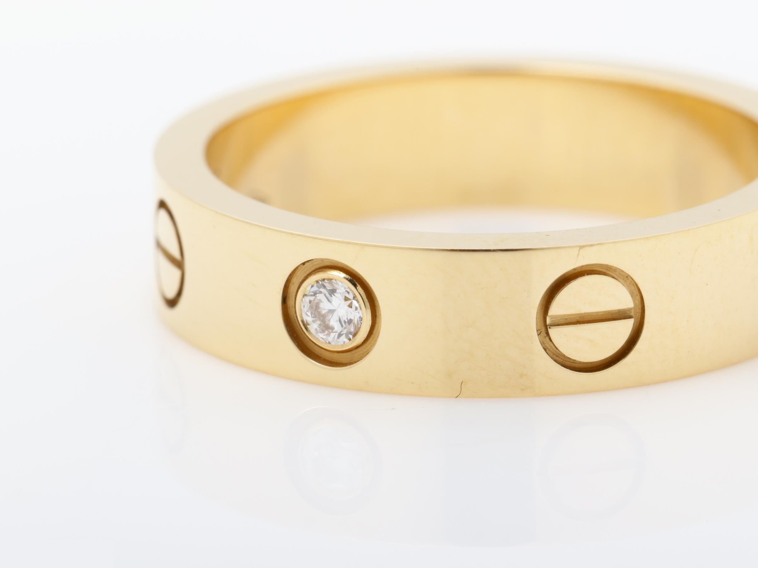 Au750PG Mini Love Single Diamond Ring, Size #46, 4.1g — view 3