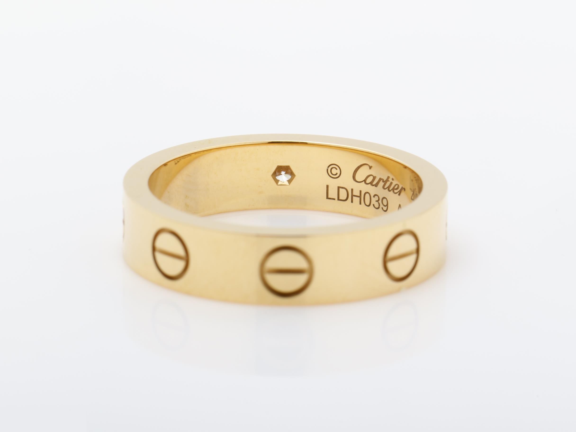 Au750PG Mini Love Single Diamond Ring, Size #46, 4.1g — view 4