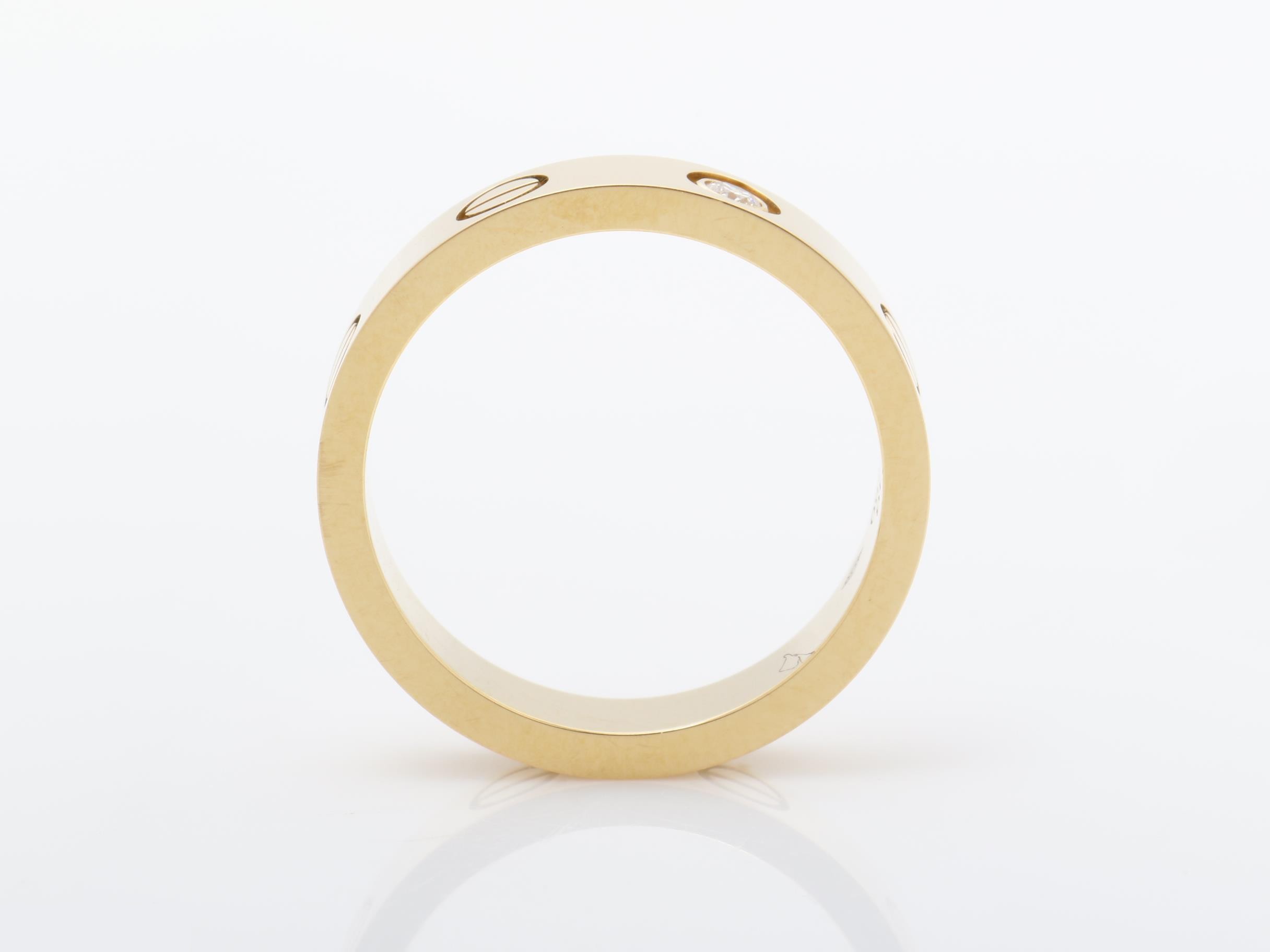 Au750PG Mini Love Single Diamond Ring, Size #46, 4.1g — view 5