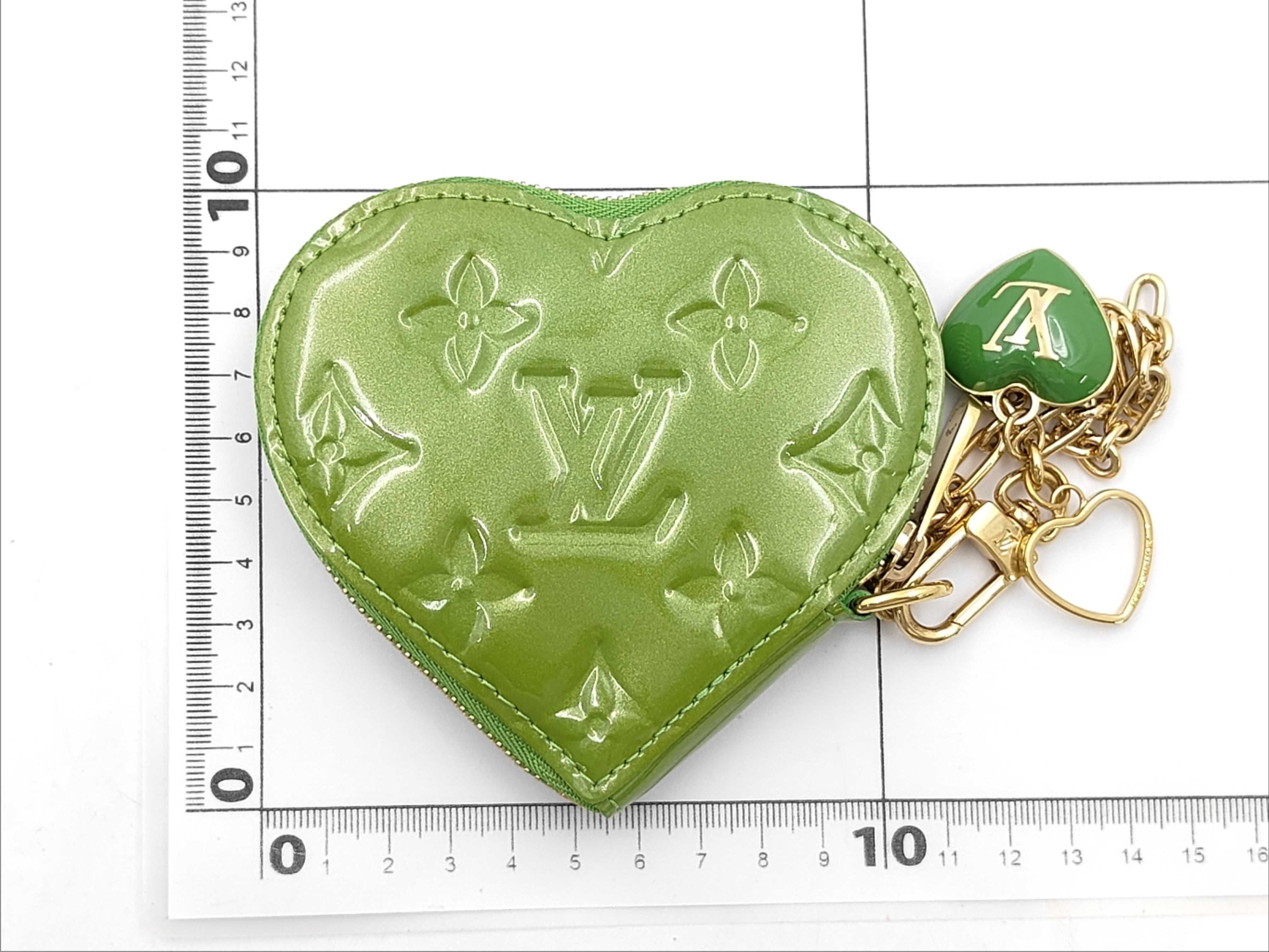 Porte Monnaie Coeur Vernis Yellow-Green M93563 TH4088 Coin Case — view 2