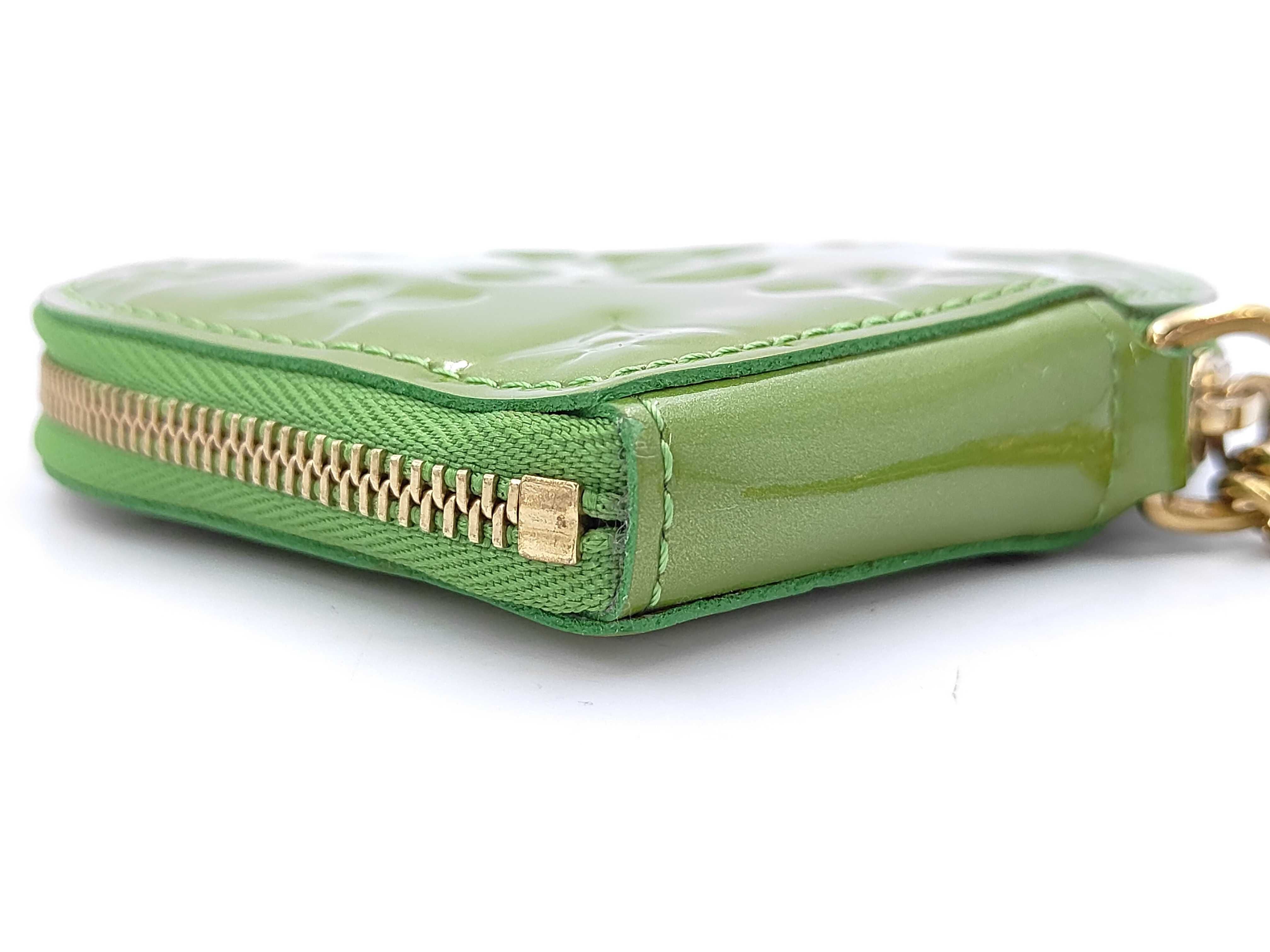 Porte Monnaie Coeur Vernis Yellow-Green M93563 TH4088 Coin Case — view 3