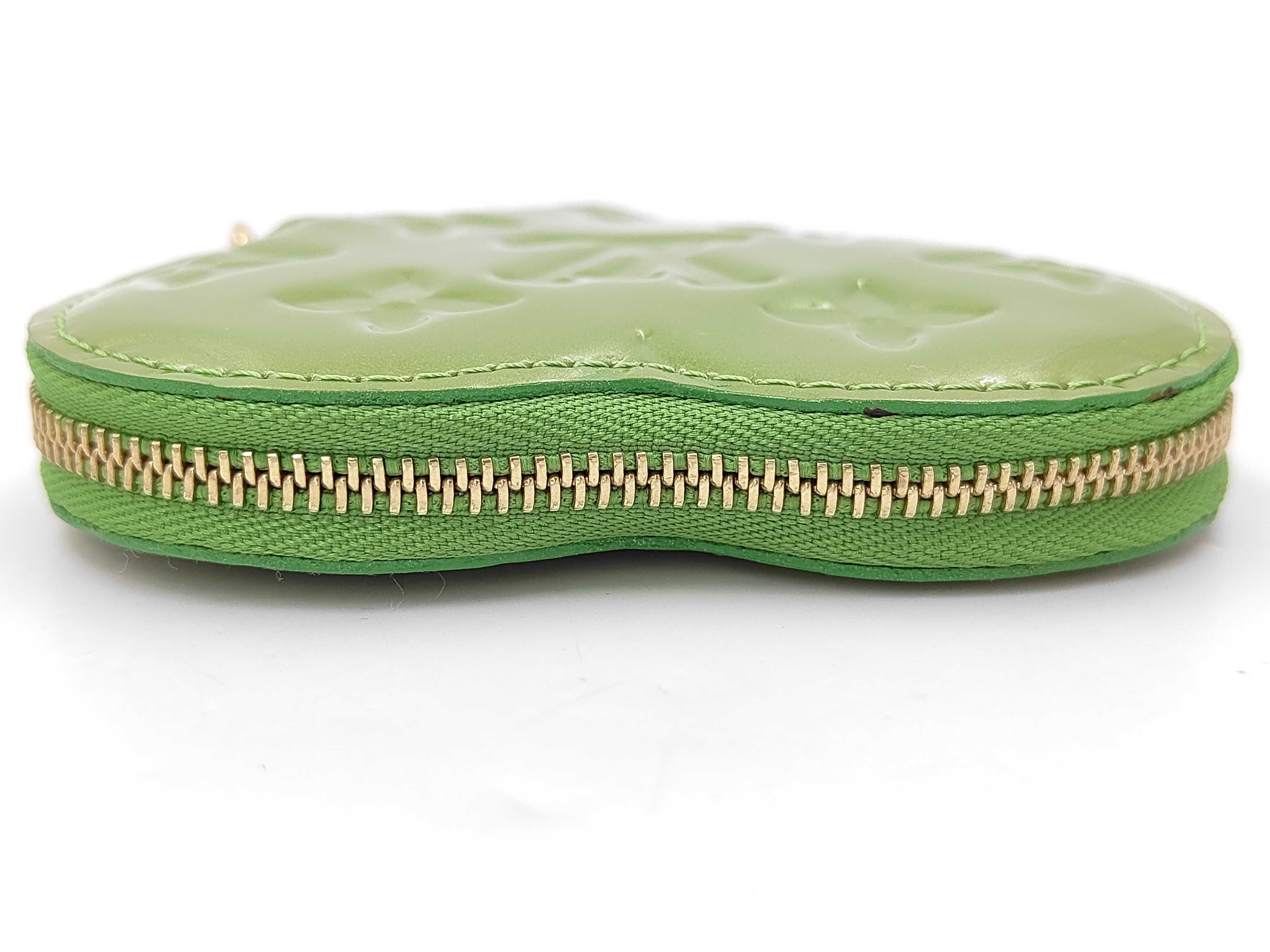 Porte Monnaie Coeur Vernis Yellow-Green M93563 TH4088 Coin Case — view 5