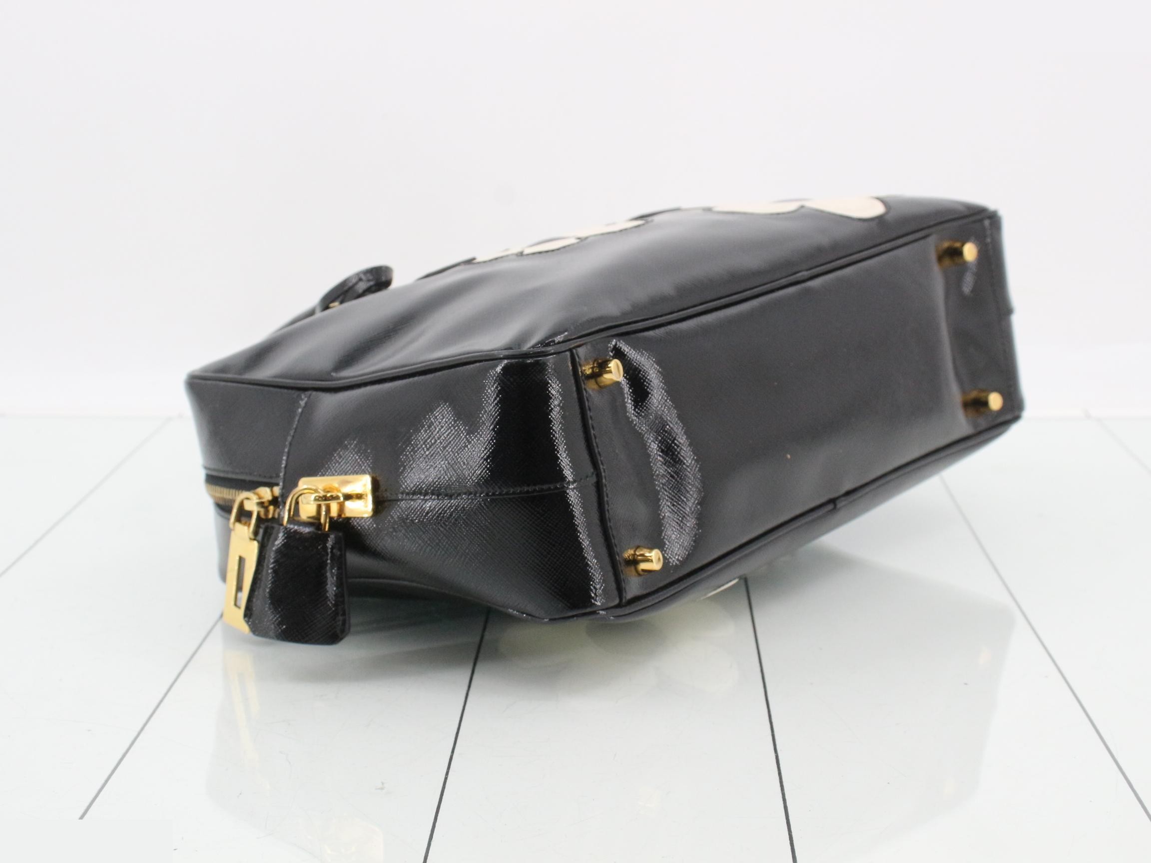 Saffiano floral bag/shoulder bag, black — view 5