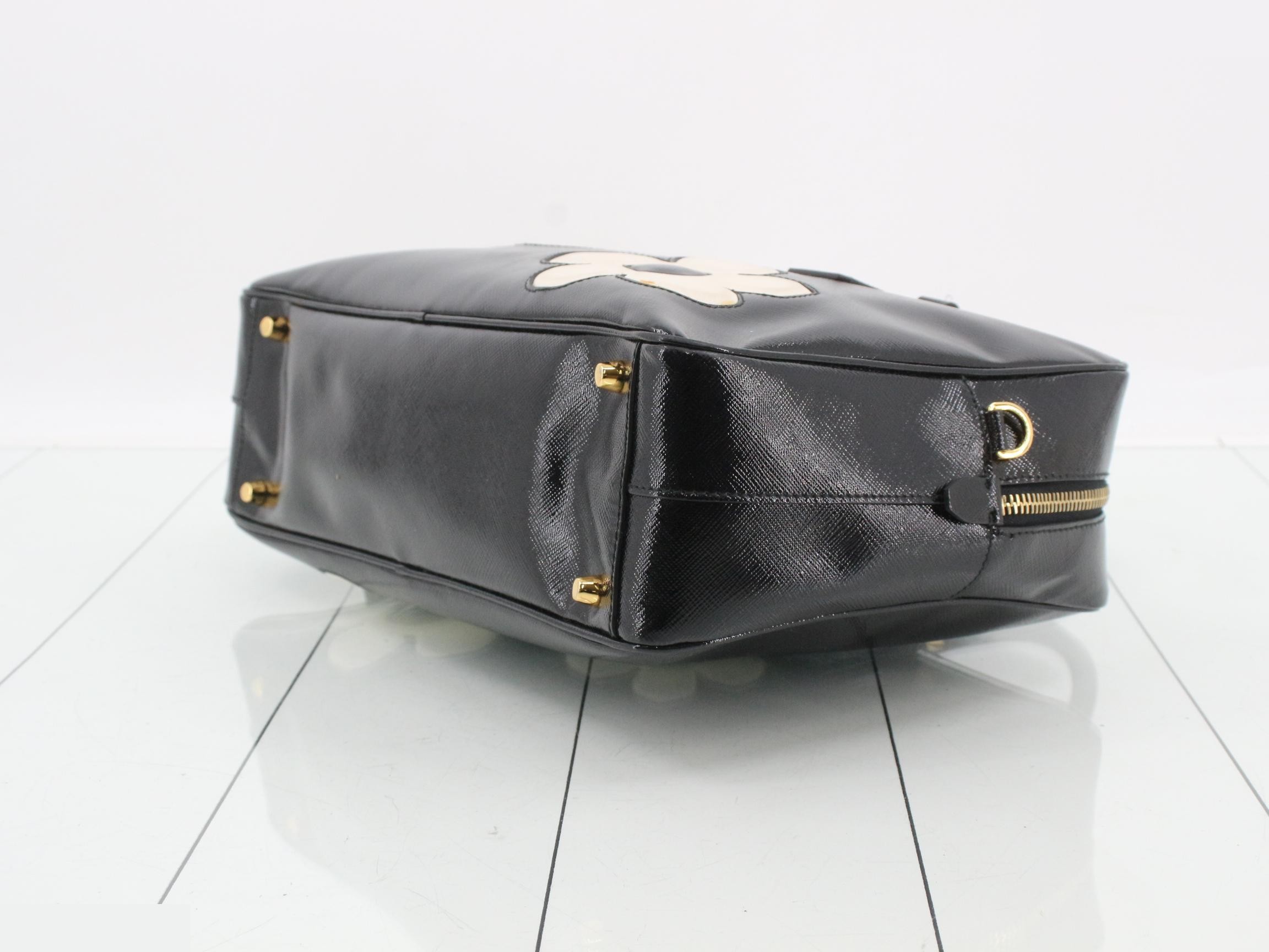Saffiano floral bag/shoulder bag, black — view 6