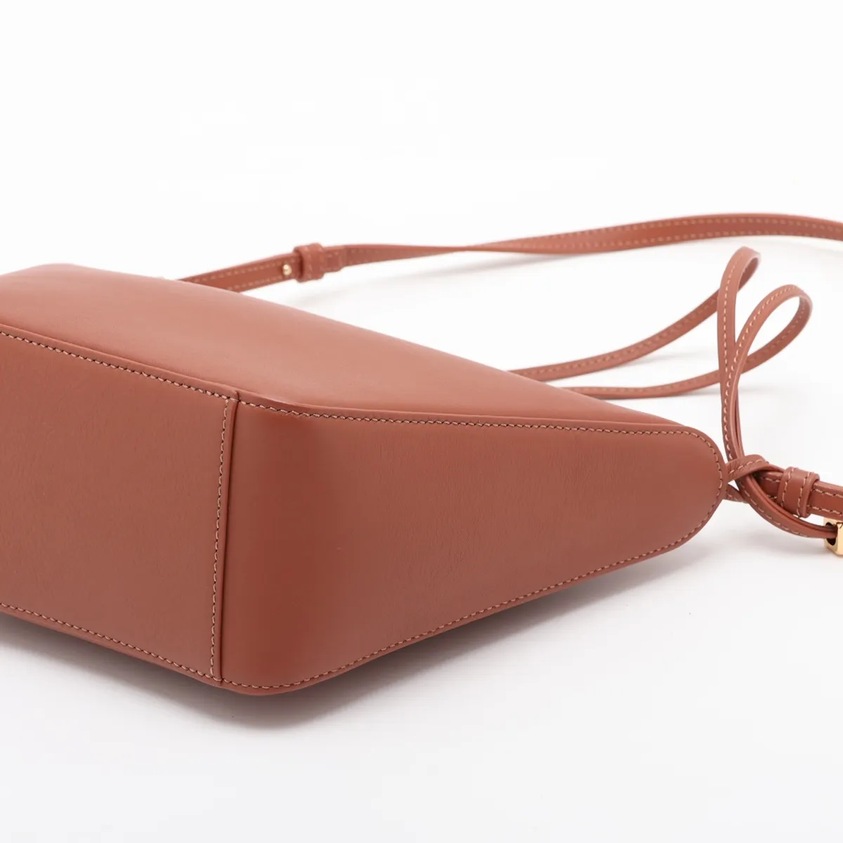 Hammock Mini Hobo Leather Shoulder Bag, Brown — view 3