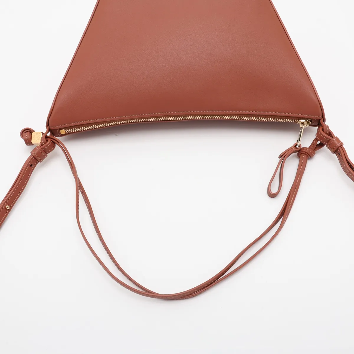 Hammock Mini Hobo Leather Shoulder Bag, Brown — view 5