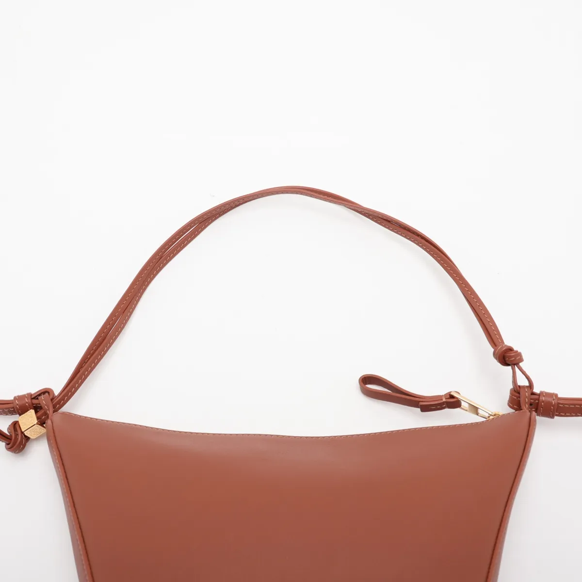 Hammock Mini Hobo Leather Shoulder Bag, Brown — view 6
