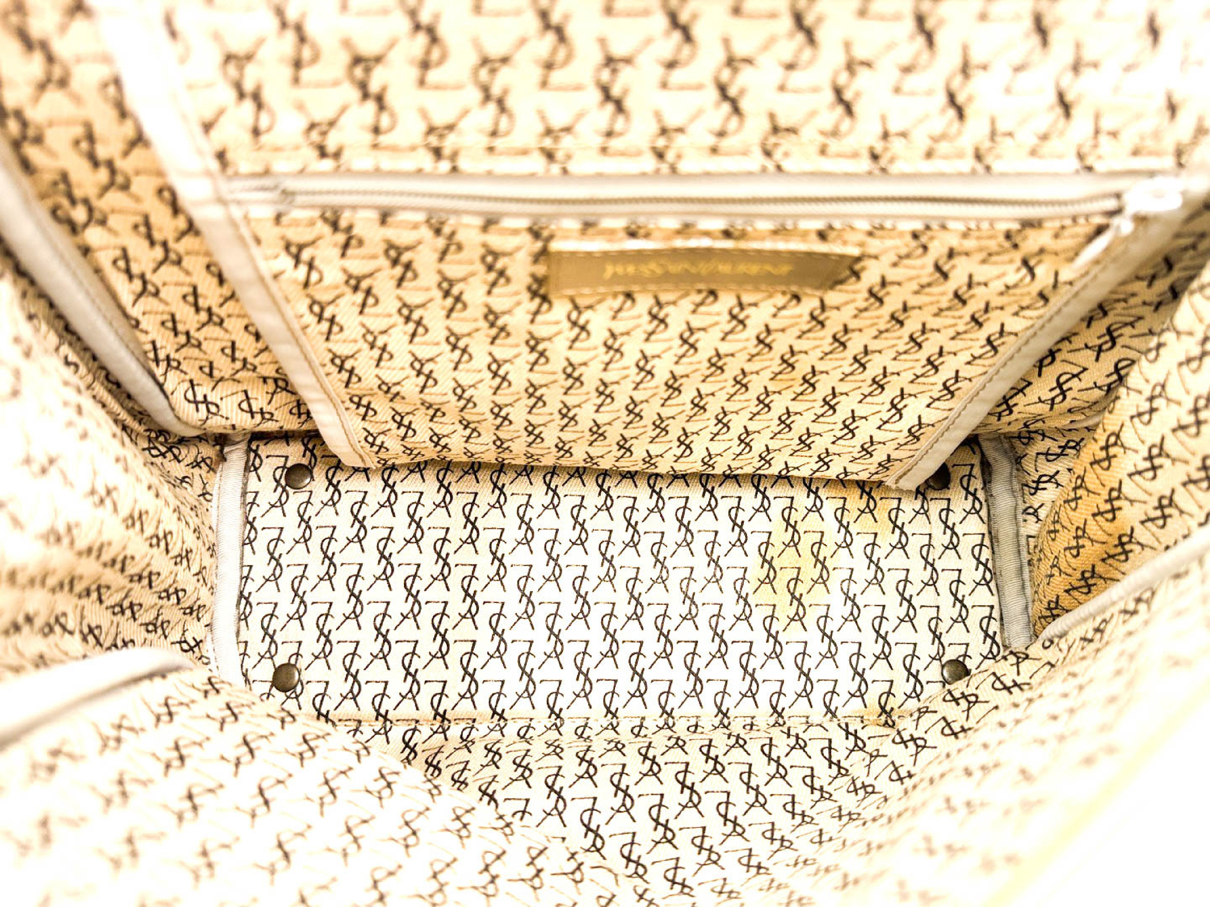 2-way leather handbag with strap and YSL logo. — view 9